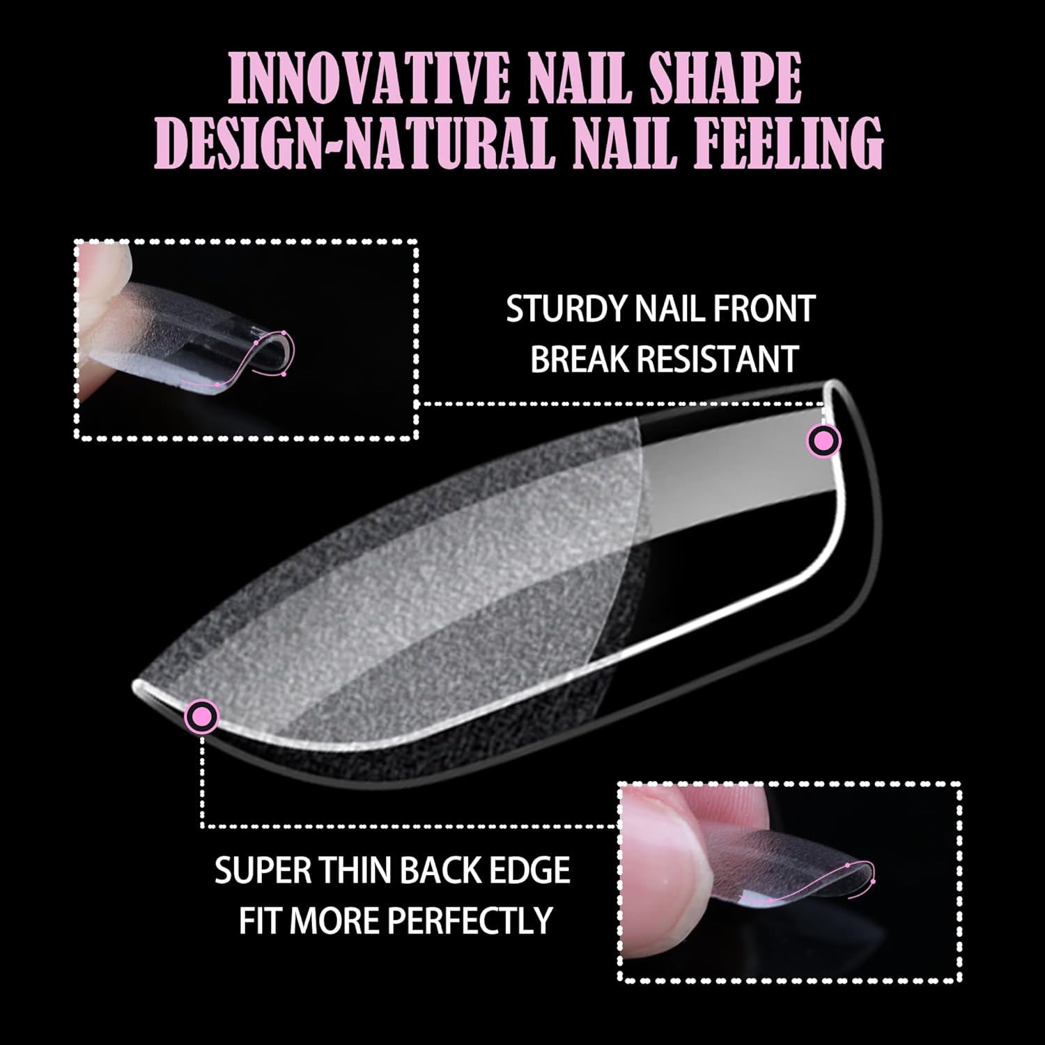 Carmu Extra Short Gel Nails Tips, 240pcs Full Cover Half Matte Acrylic Tips, 12 Sizes Pre-Shaped Short Square Press on Nails False Clear Nail Tips for Nail Extension DIY Salon - Image 5
