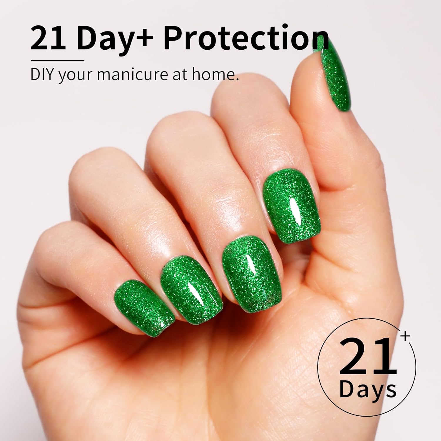 Glitter Green Gel Nail Polish, 16ml Sparkly Christmas Green Soak Off UV/LED Gel Polish Manicure Salon DIY at Home 1 Pcs - Image 3