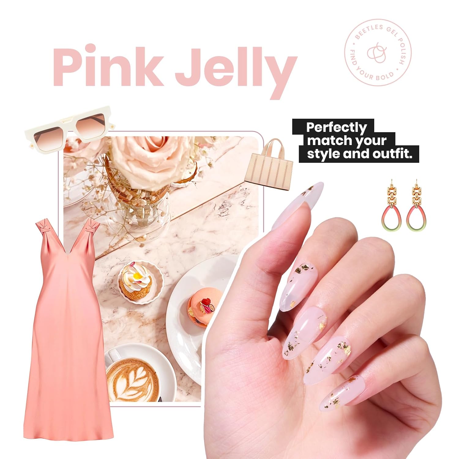 Beetles Nail Polish - Light Pink Natural Nail Polish Natural Nail Concealer Fast Dry Quick Nail Strengthener and Growth Treatment for Thin and Damaged Nails,0.51 FL OZ - Image 4