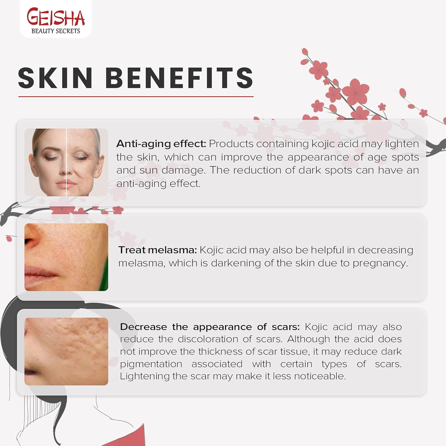 OMIC Geisha, Kojic Acid Serum, 1 Fl oz / 30ml, Helps to Reduce Dark Spots on Face, Body, Armpits, Elbows, Knees, Made in USA - Image 5