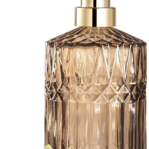 EMPO Clear Glass Soap Dispenser with ABS Plastic Pump, Crystal Lotion Dispensers for Kitchen Sink, Bathroom (Brown)