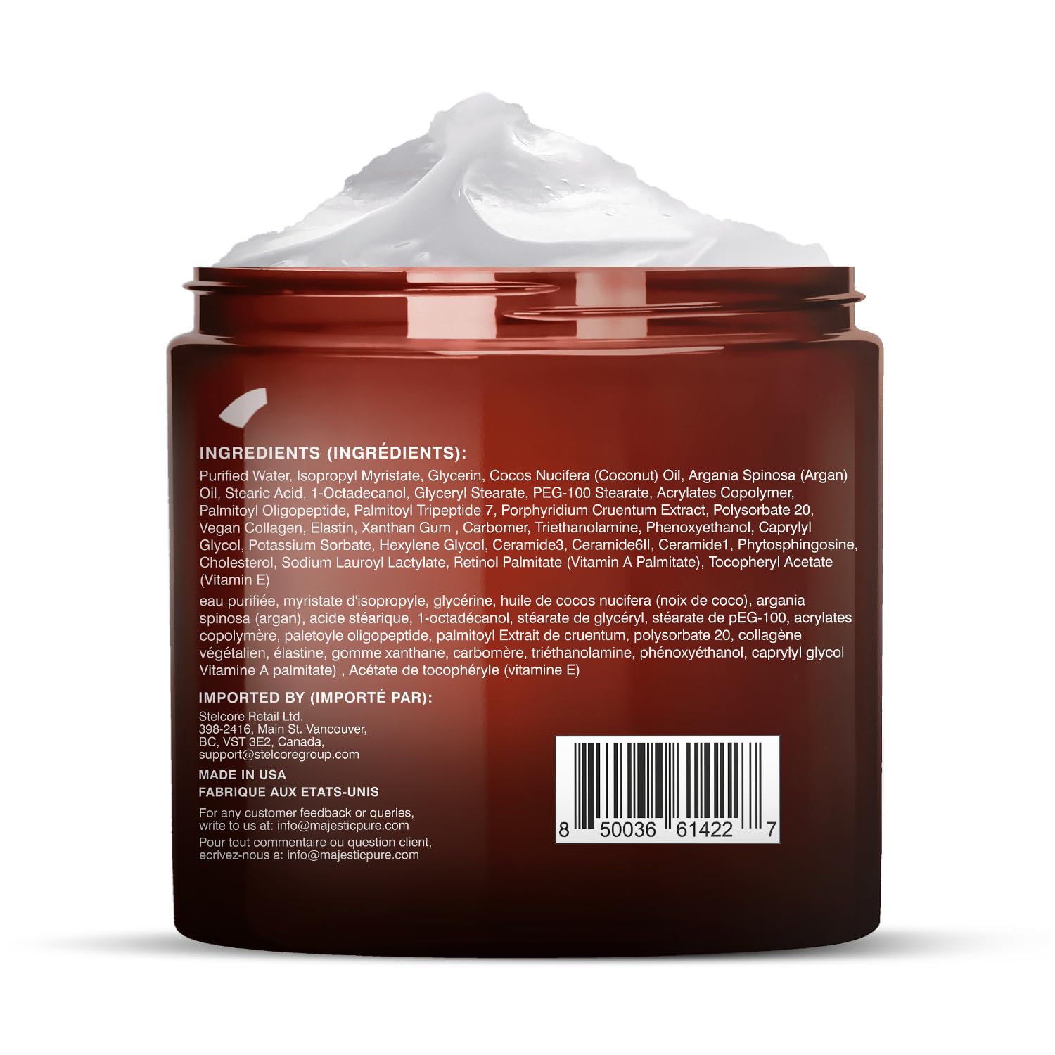 Majestic Pure Whipped Argan Oil Moisturizer Face Cream for Women & Men - With Vitamin E A, Collagen & Ceramides - Hydrates Dry Skin, Oily Skin, Reduces Appearance of Fine Lines – 8oz - Image 5