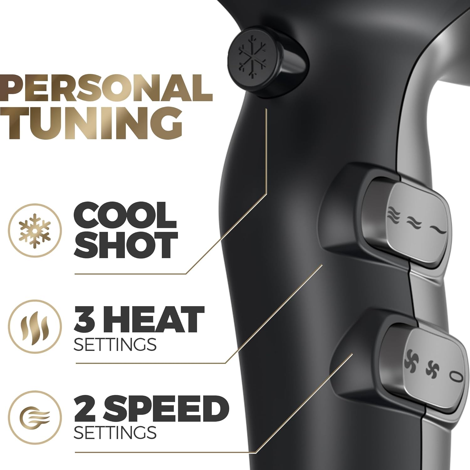 Fast-Dry 2200W Negative Ionic Ceramic Hair Dryer Tourmaline Technology - Lightweight & Quiet Professional Salon Blow Dryer with ADC Motor - hairdryer - Image 8