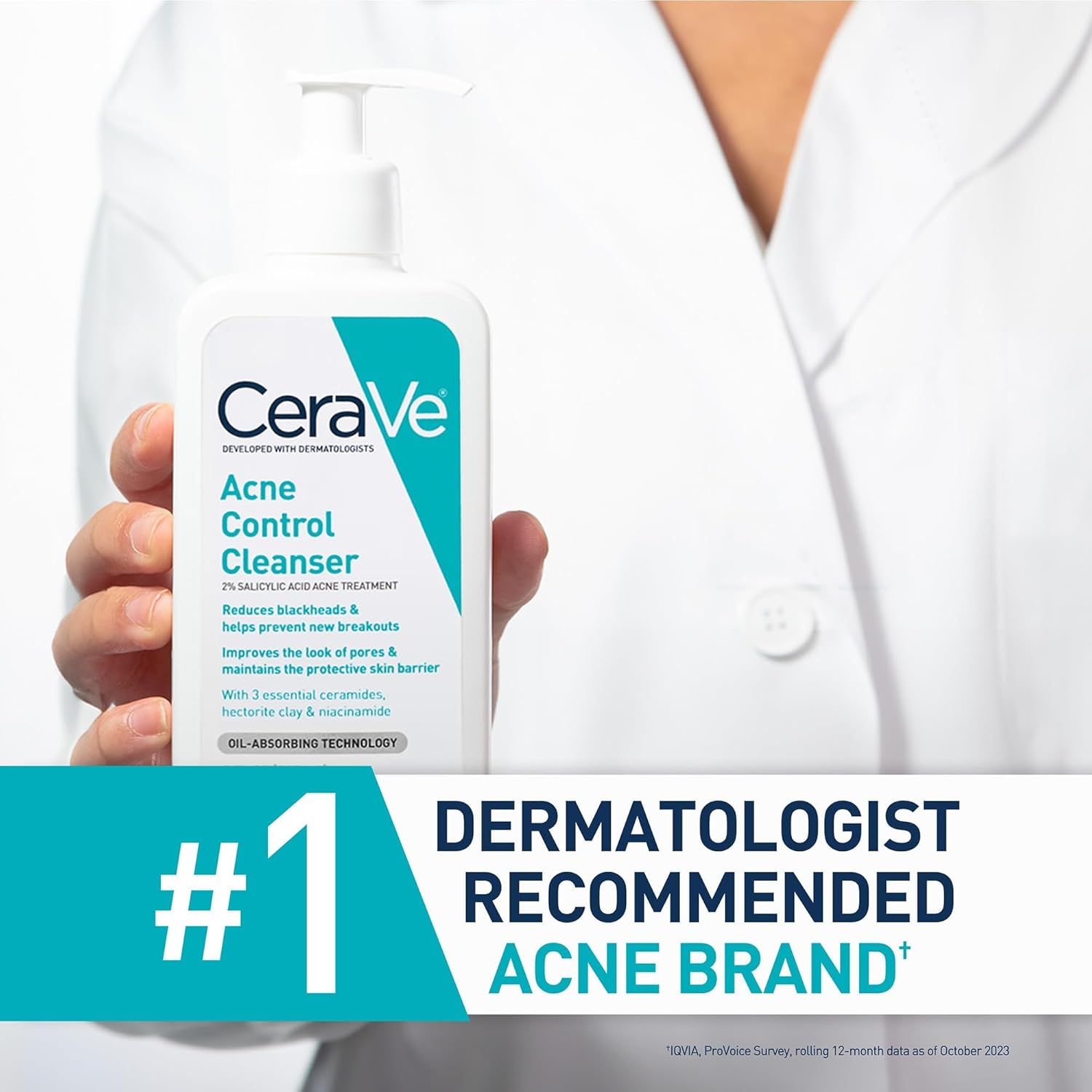 CeraVe Acne Treatment Face Wash, Salicylic Acid Cleanser with Purifying Clay, Niacinamide, and Ceramides, Pore Control and Blackhead Remover, 8 Ounce - Image 5