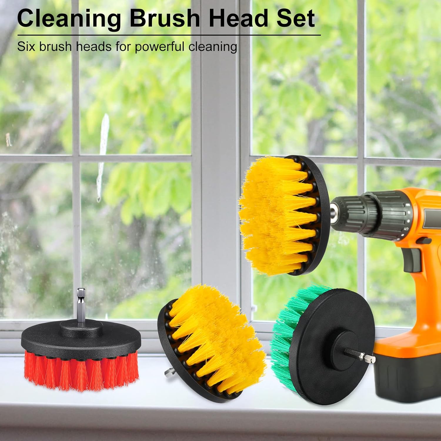6 Pcs Drill Brush Attachment Power Scrubber Cleaning Kit Multi Purpose Drill Brush Set Drill Scrubber Brush Kit Cleaning Brushes for Drill Bathroom Surfaces Tub Grout Shower Kitchen (Multi Colors) - Image 5