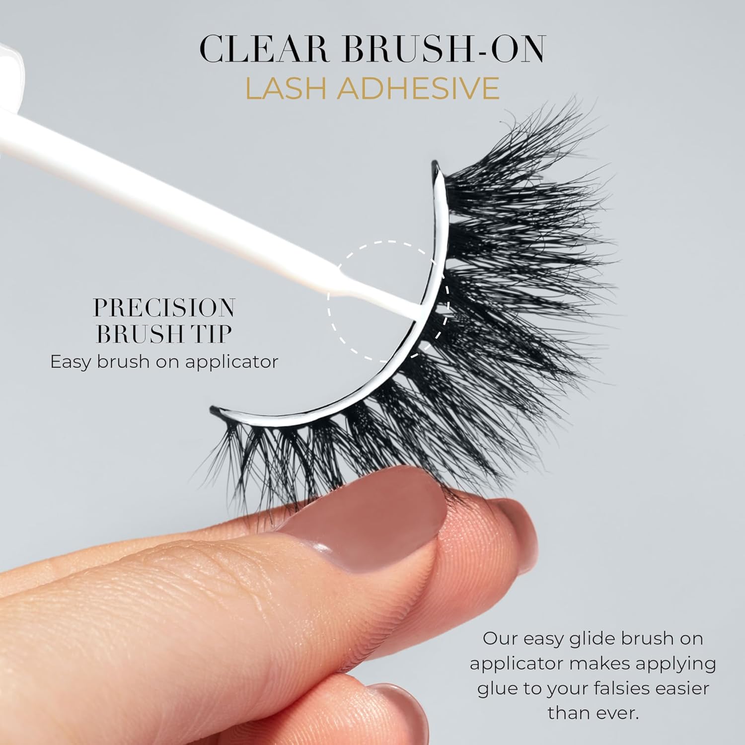 Lilly Lashes Clear Eyelash Glue, Brush On Lash Glue for False Eyelashes, Eyelash Extension Glue for Fake Eyelashes and Natural, Wispy Lashes, Clear Glue Lash Brush, Latex Free Lash Supplies - Image 3