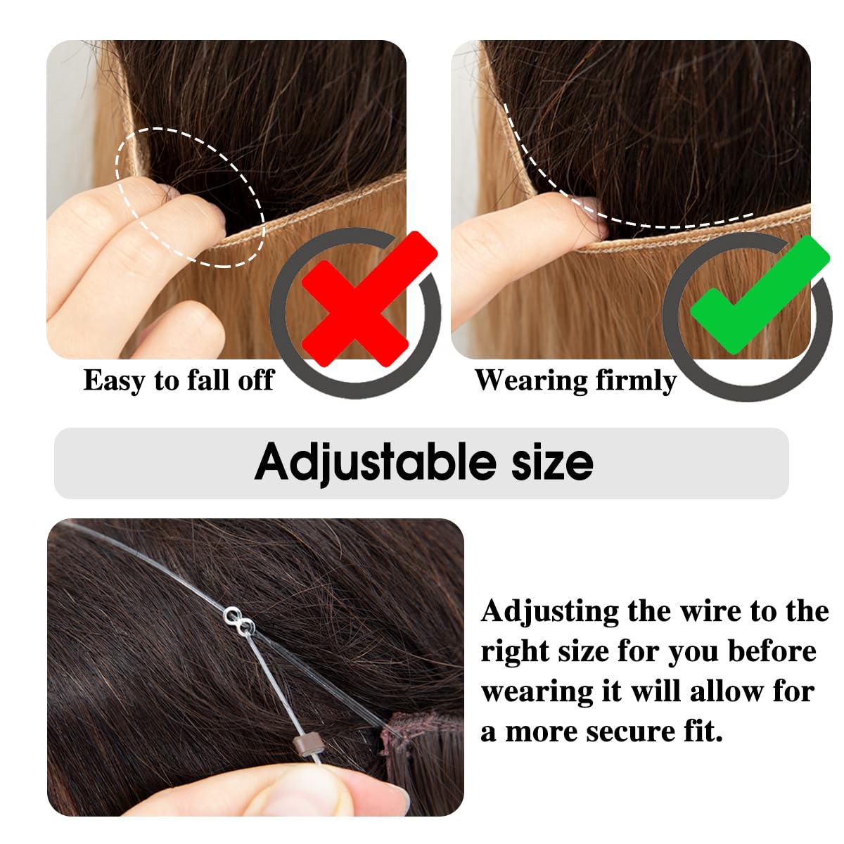 Sarla 18 Inch Wavy Curly Dirty Blonde Highlight Synthetic Hair Extensions Adjustable Headband - Image 4