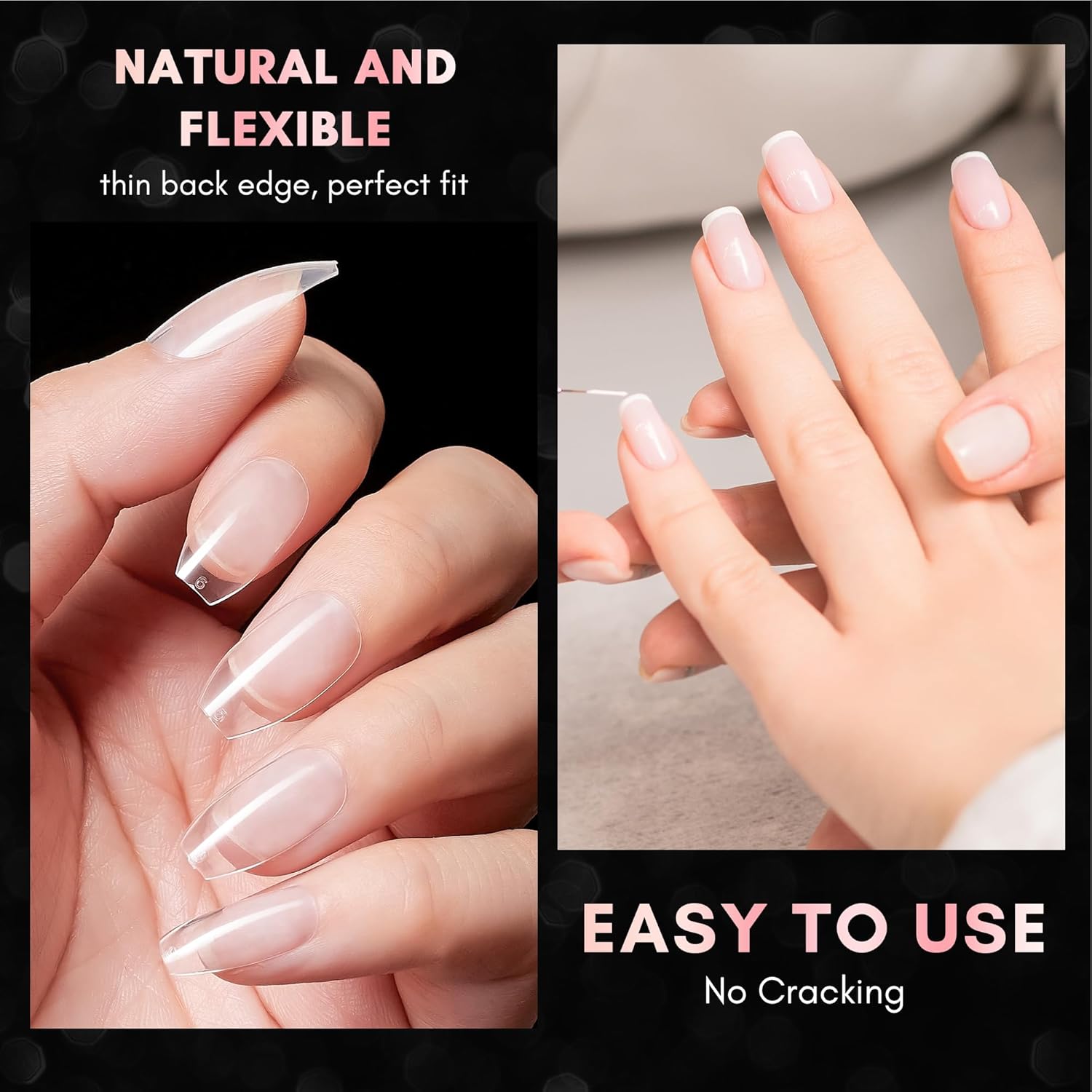 Makartt Short Coffin Clear Nail Tips, 500pcs Press on Full Cover Fake Ballerina Nails Tip Extension 10 Sizes Long Lasting Soak Off False Acrylic Kit for Home & Salon Use - Image 5