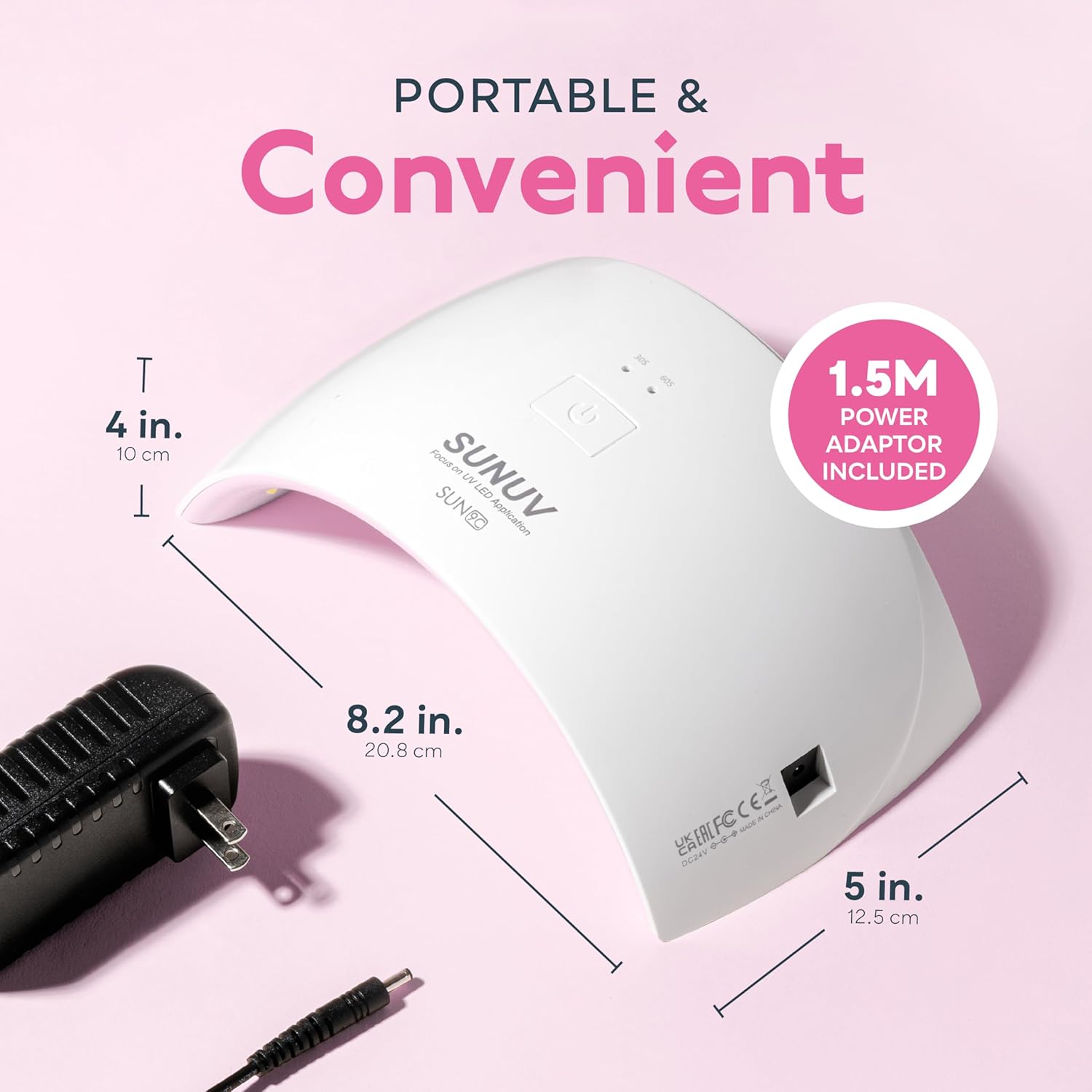 SUNUV UV Nail Lamp, Nail Dryer for Gel Nail Polish UV Light for Gel Nails with Sensor 2 Timers SUN9C Pink Gift for Women Girls - Image 3