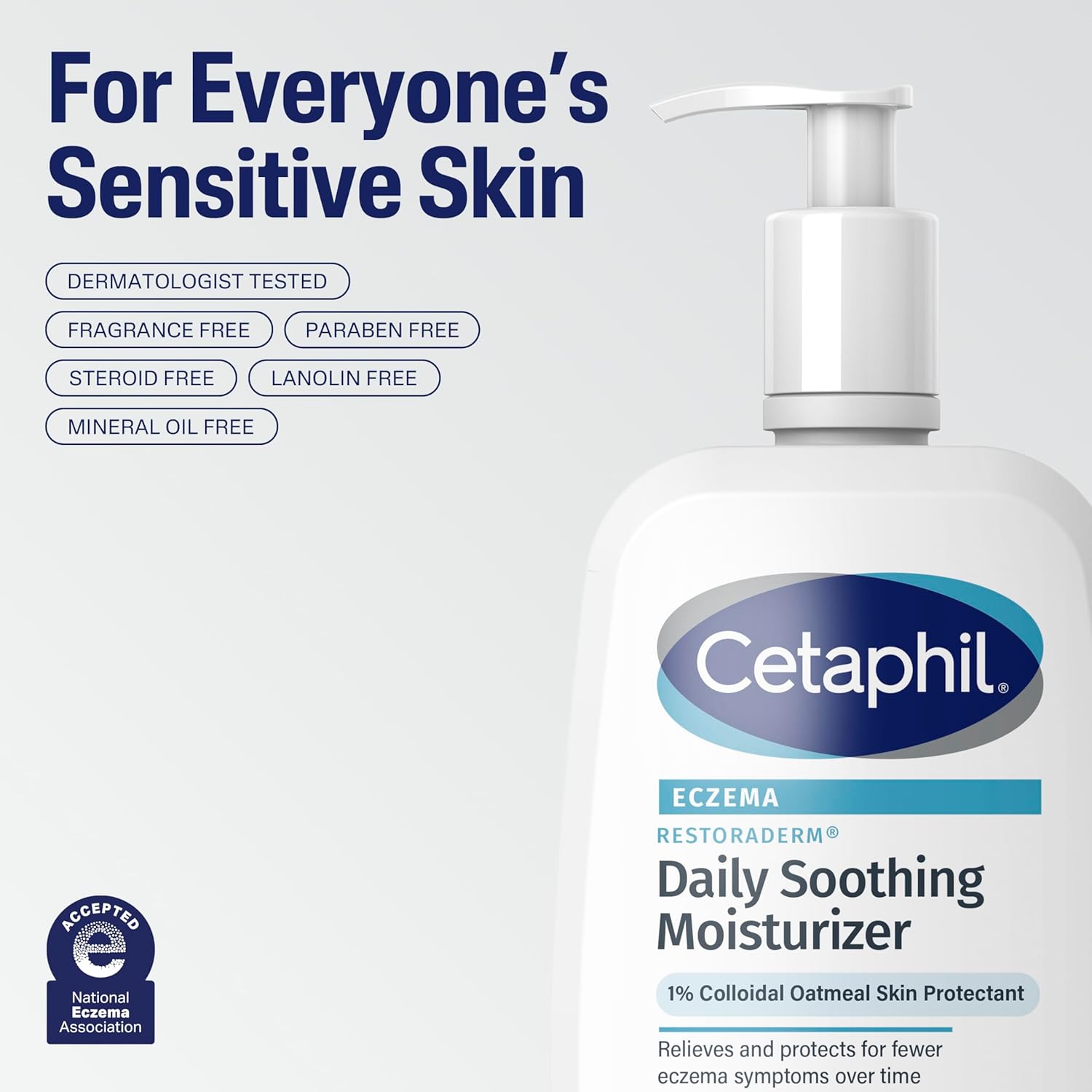 CETAPHIL RESTORADERM Soothing Moisturizer, For Eczema Prone Skin, 10 fl oz, For Dry, Itchy, Irritated Skin, 24Hr Hydration, No Added Fragrance, Doctor Recommended Sensitive Skincare Brand - Image 8
