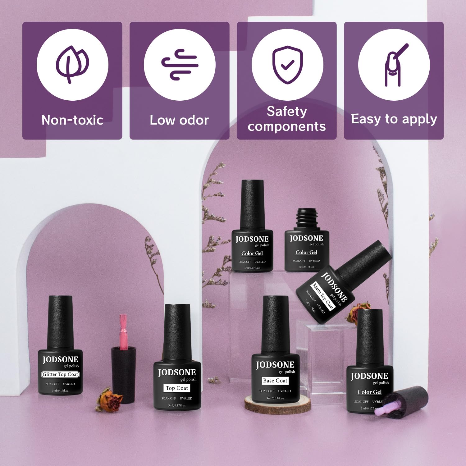 JODSONE 36 Pieces Gel Nail Polish Set U V Light Nail Drill Beginner Set Glossy Surface Easy To Apply Matte Texture All-In-One Manicure Kit - Image 5