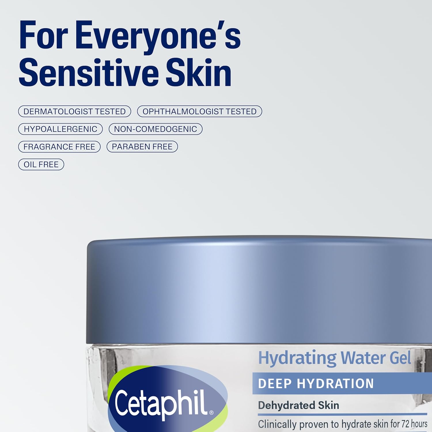 Cetaphil Deep Hydration Skin Restoring Water Gel with Hyaluronic and Polyglutamic Acid, Face Moisturizer, 72 Hour Hydration, For Dry, Dehydrated Sensitive Skin, Fragrance Free, 1.7 oz, Fragrance Free - Image 9
