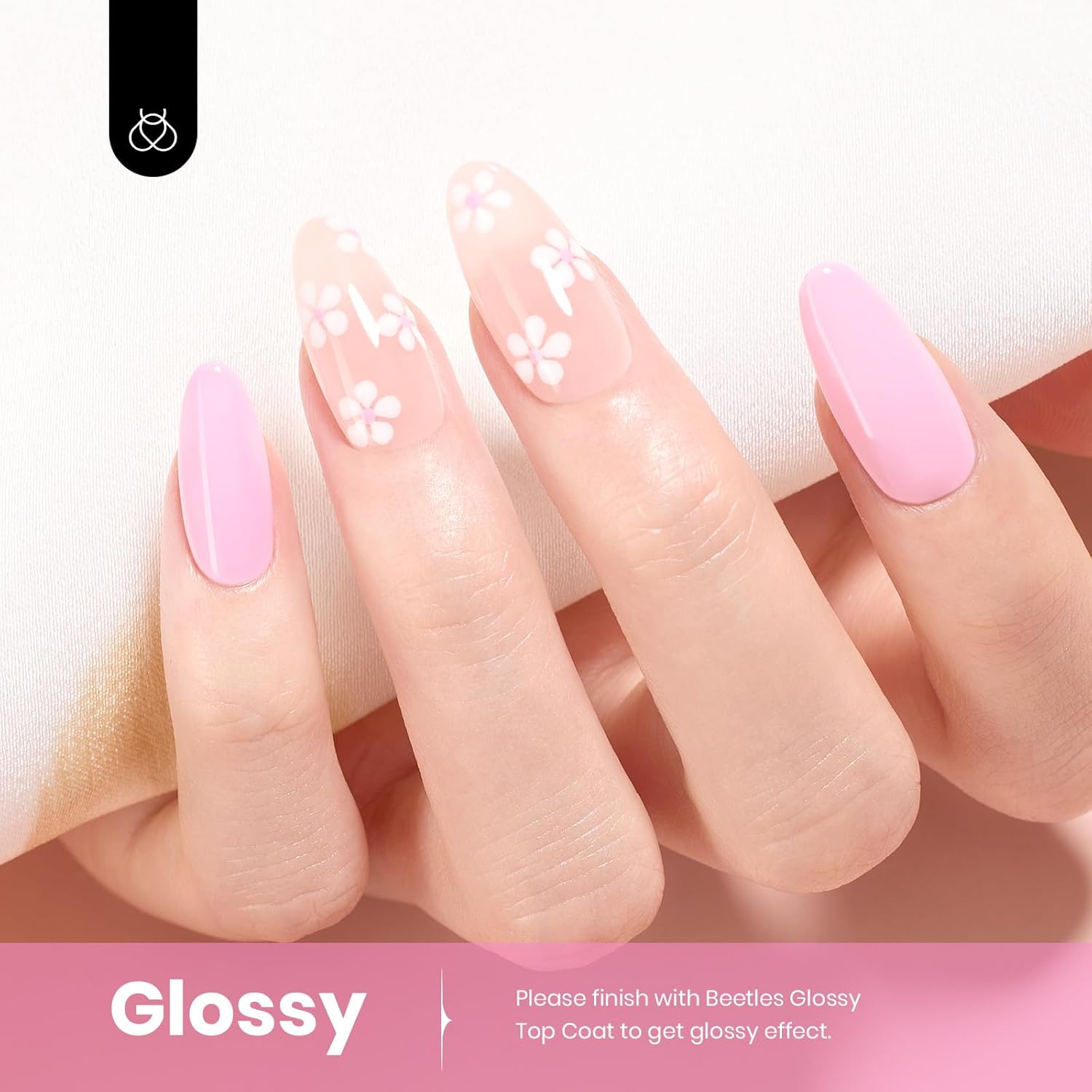 Beetles Pink Gel Nail Polish 15ml, Baby Pink Soak Off UV LED Gel Polish High Gloss for Manicure Art for Salon DIY Colorful Bottle Rosy Glow - Image 4