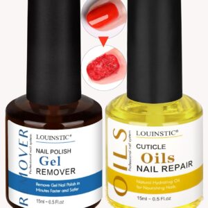 Gel Remover for Nails & Cuticle Oil for Nails,Nail Remover Quick Remove Gel Nail Polish within 3-5 mins, Nail Polish Remover removedor de esmalte gel
