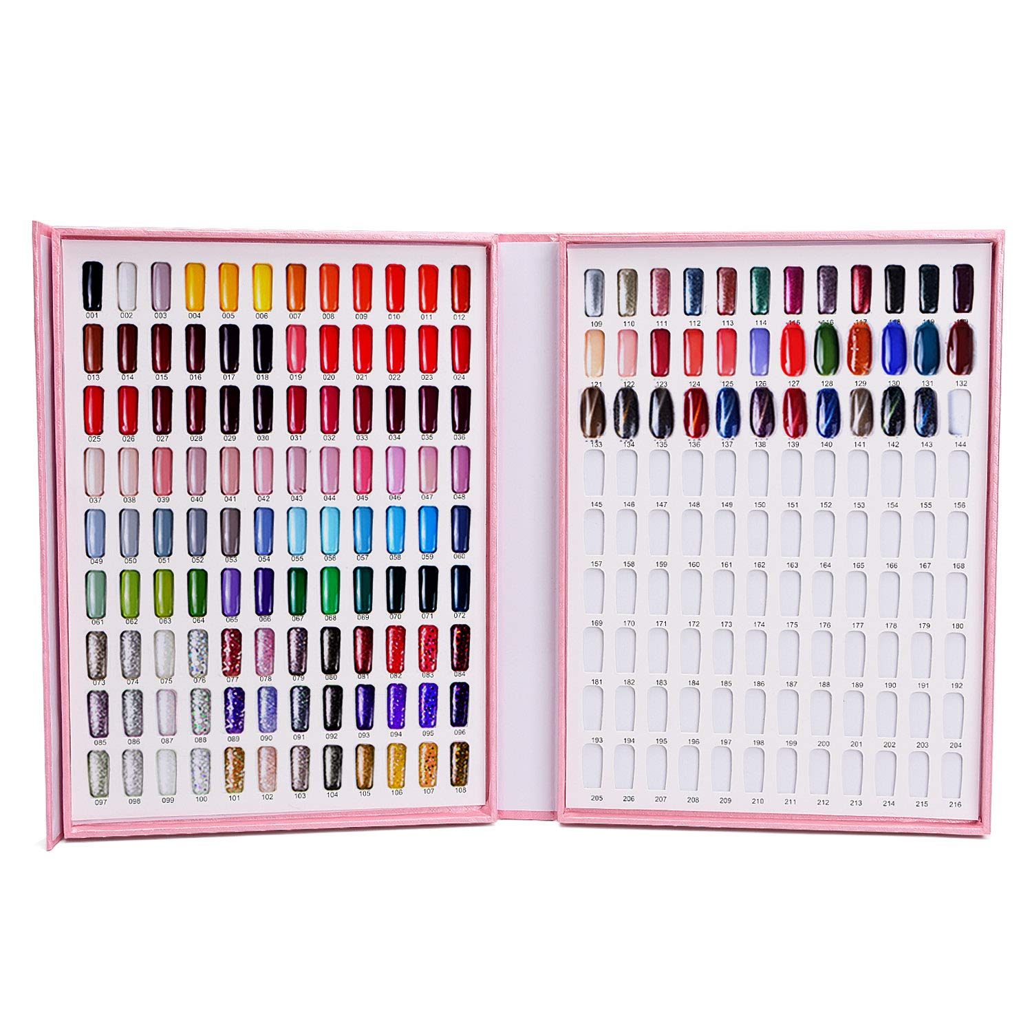 Noverlife 216 Nail Colors Chart Display, Nail Gel Polish Display Book with 216 False Nail Tips, Professional Salon Nail Color Swatches Nail Practice Card Board - Image 2