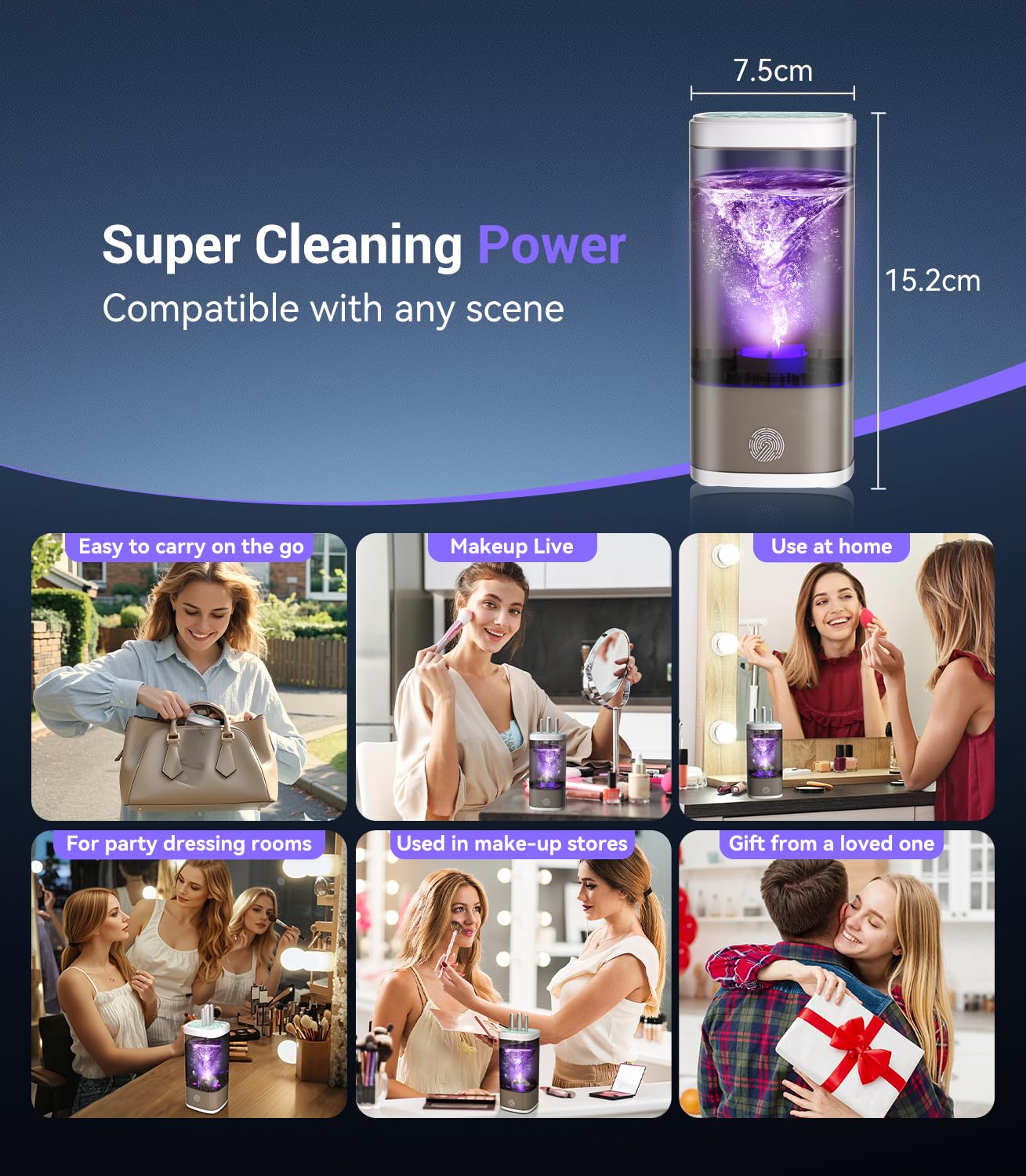 3.0 Upgrade Makeup Brush Cleaner 12x Power SGS Certified for All Brushes - Image 8