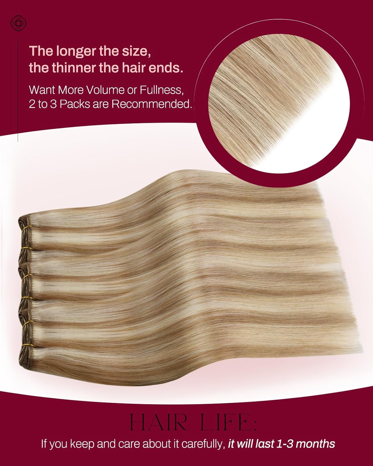 Moresoo Sew in Hair Extensions Real Human Hair Blonde Highlights Remy Human Hair Weft Extensions Medium Brown with Blonde Sew in Weft Hair Extensions Human Hair 100g 18 Inch - Image 3