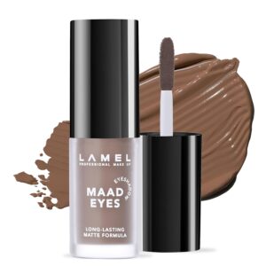 Matte Liquid Eyeshadow - Long Lasting Waterproof Eye Tint - Quick-Drying, Hypoallergenic Eye Makeup - Creamy & Smooth Formula - Brown Matte Cream Eyeshadow - Maad Eyes, №401, 5.2ml / 0.17oz