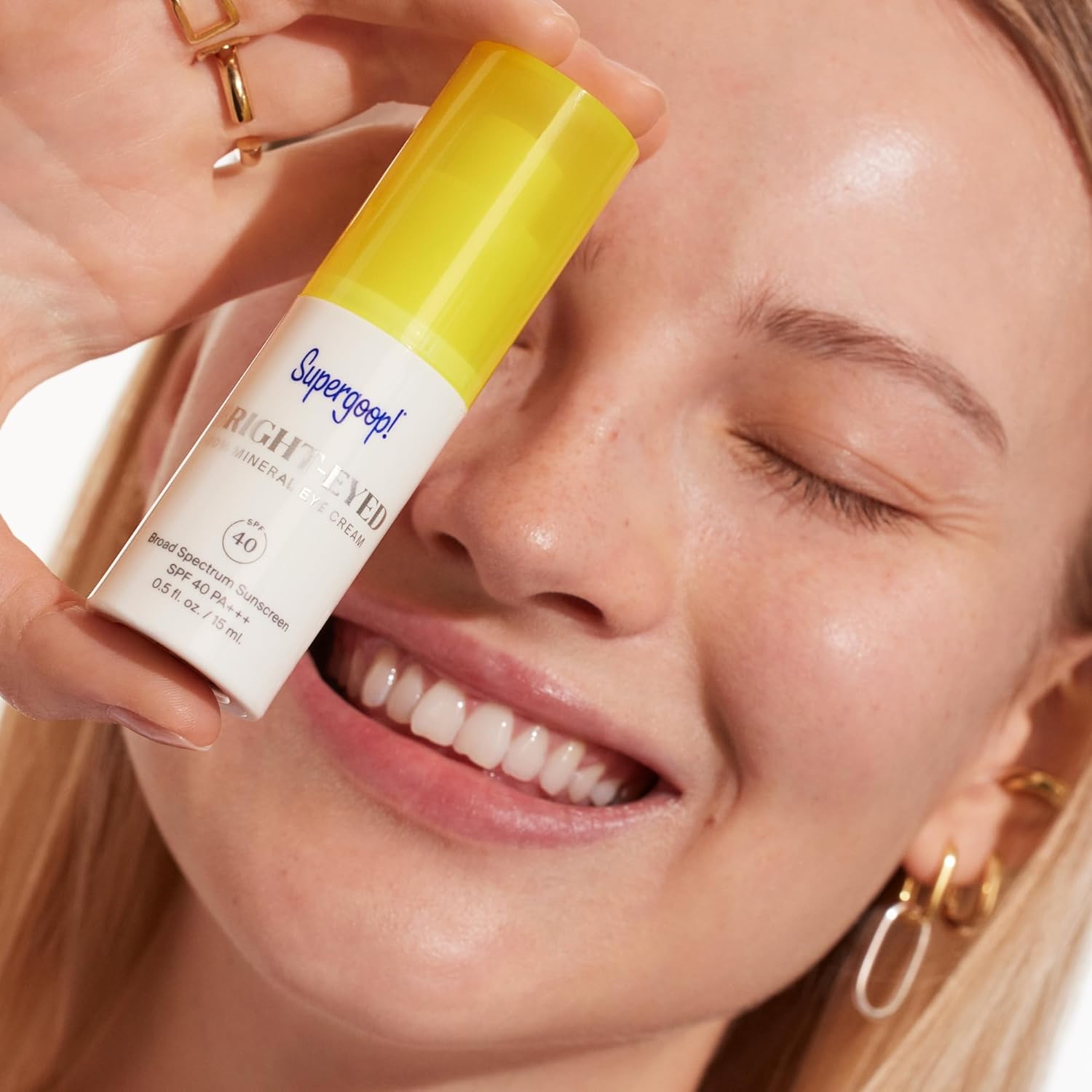 Supergoop! Bright-Eyed 100% Mineral Eye Cream - 0.5 fl oz, Pack of 2 - SPF 40 PA+++ Hydrating & Illuminating Mineral Sunscreen - Under Eye Cream for Dark Circles & Puffiness - Revives Tired Eyes - Image 5