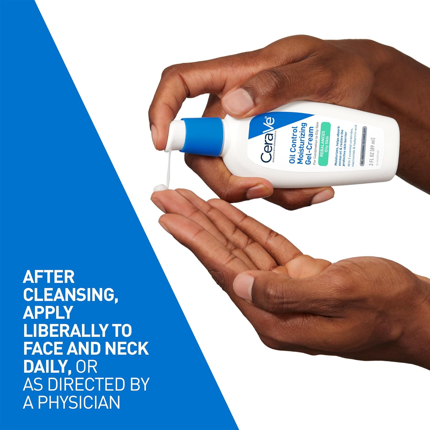 CeraVe Oil Control Moisturizing Gel-Cream, Face Moisturizer for Oily Skin, Niacinamide, Hyaluronic Acid & Oil Absorbing Technology To Rebalance Oily Skin, Non-Comedogenic, Fragrance Free & Oil-Free - Image 5