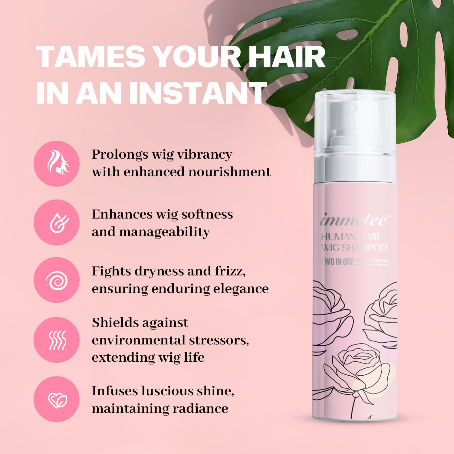 Immetee 2 In 1 Wig Shampoo and Conditioner for Natural Wigs, 120ml Capacity - Image 6