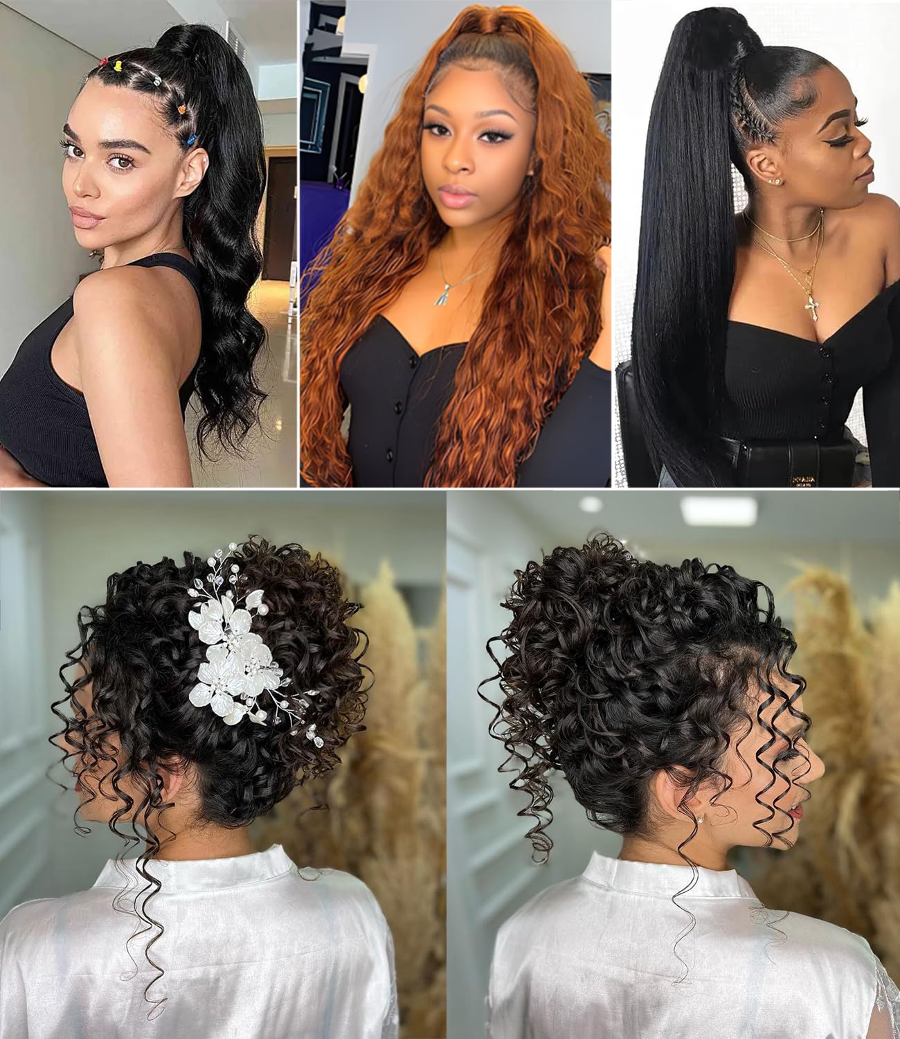 ONICE 360 Drawstring Lace Front Wigs Human Hair Pre Plucked Invisible Strap Deep Wave Glueless Full Lace Human Hair Wigs With Drawstring Hidden Strap 360 Curly Wig For Black Women (20 Inch) - Image 6