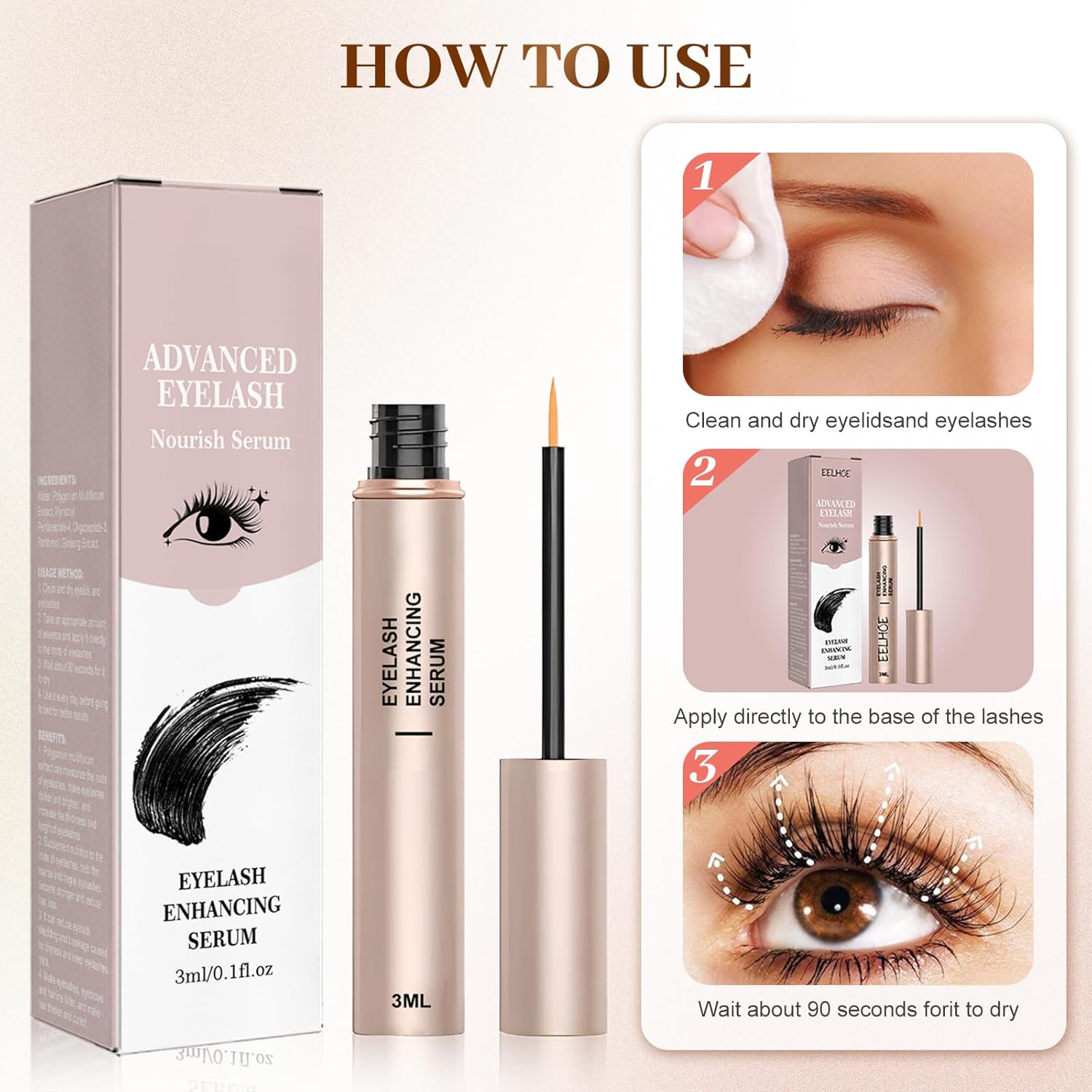 Aloria Eyelash Growth Serum, Eyelash Thickening and Volumising Serum, Natural Curling, Eye Lash Conditioner For Longer Lashes (1pc) - Image 6
