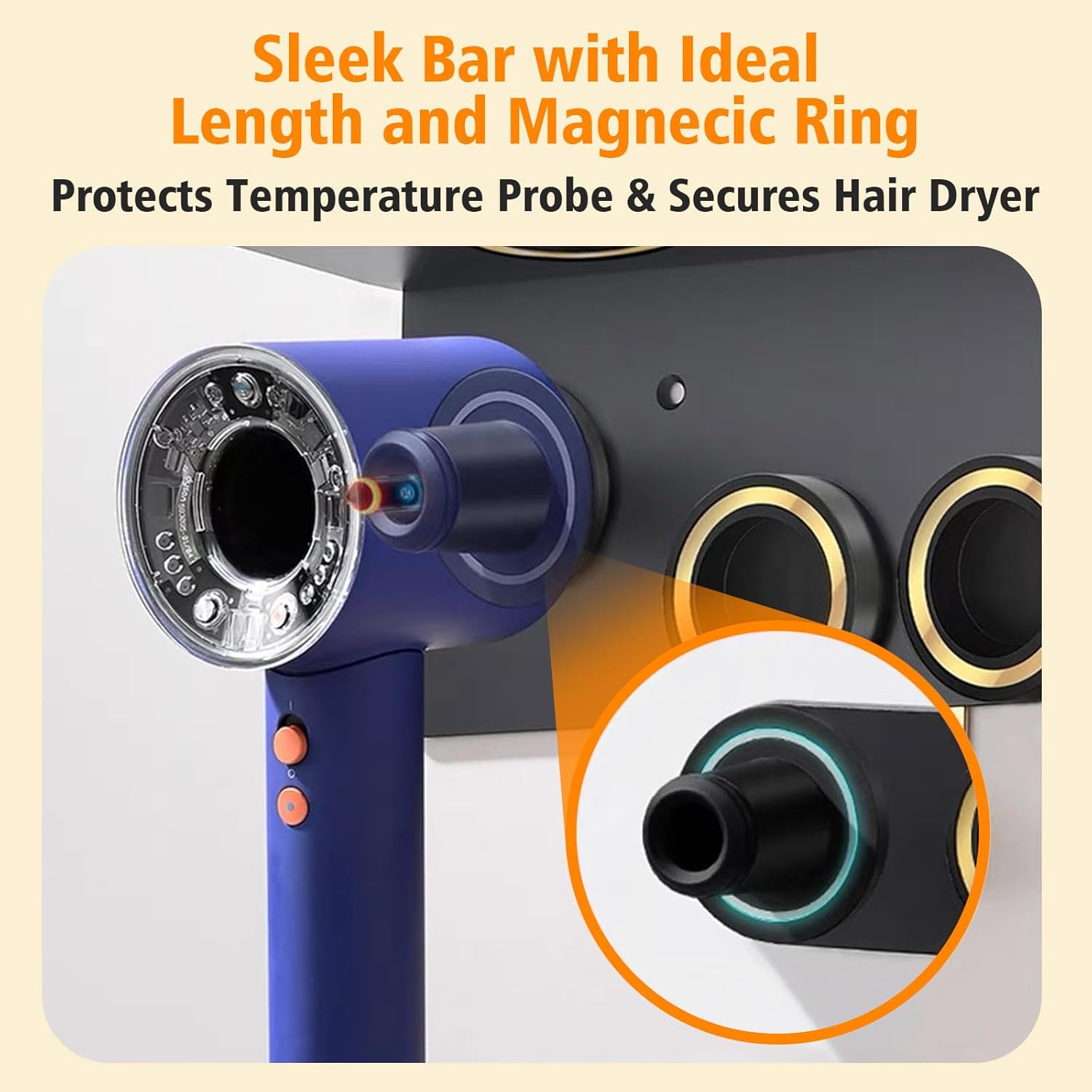 Wall Mount Holder Compatible for Dyson Hair Dryer Supersonic Nural Airwrap Hair Styler, Upgraded 2in1 Dyson Airwrap Holder Dyson Hair Dryer Holder for 5 Dyson Hair Dryer Attachments Chorten Nyima - Image 3