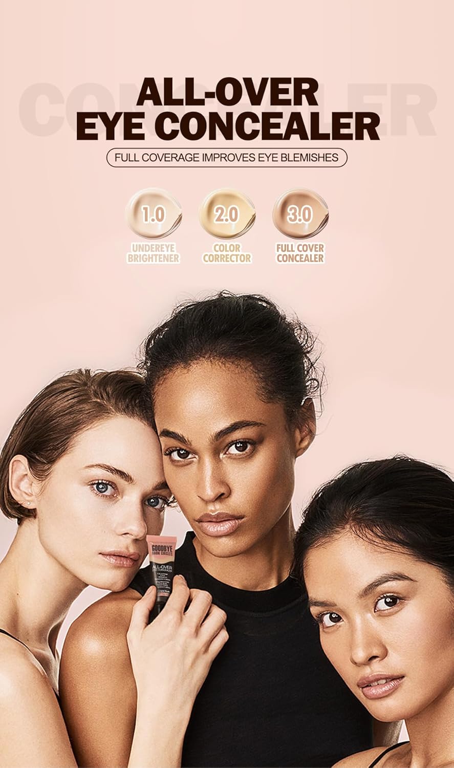 Under Eye Concealer, Color Corrector for Dark Circles, 【Full Coverage & Brightening】【Waterproof & Long Lasting】【Lightweight】Natural Matte Finish Concealer for Women, 01 Light - Image 9
