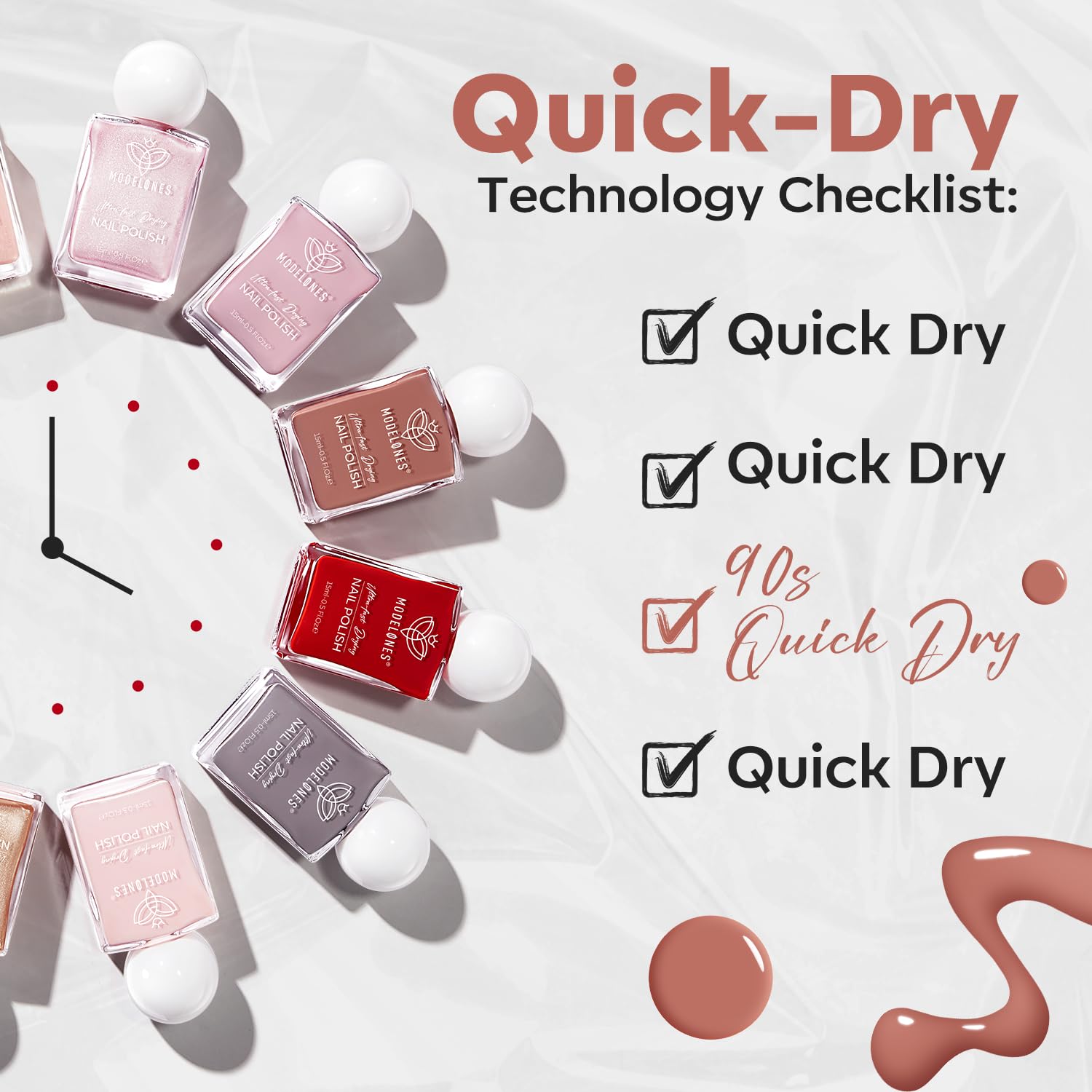 Modelones 15ml Chip Resistant Dark Nude Brown Nail Polish for Home and Travel Manicures - Image 7