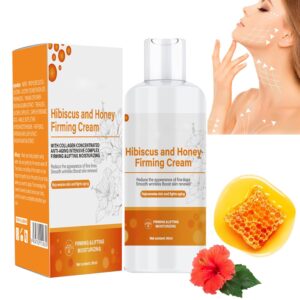 Hibiscus Honey Firming Cream,Skin Firming and Tightening Lotion for Face & Body,Natural Neck Firming Cream,Day & Night Double Chin Reducer Skin Tightening Cream for Wrinkles(60ml)