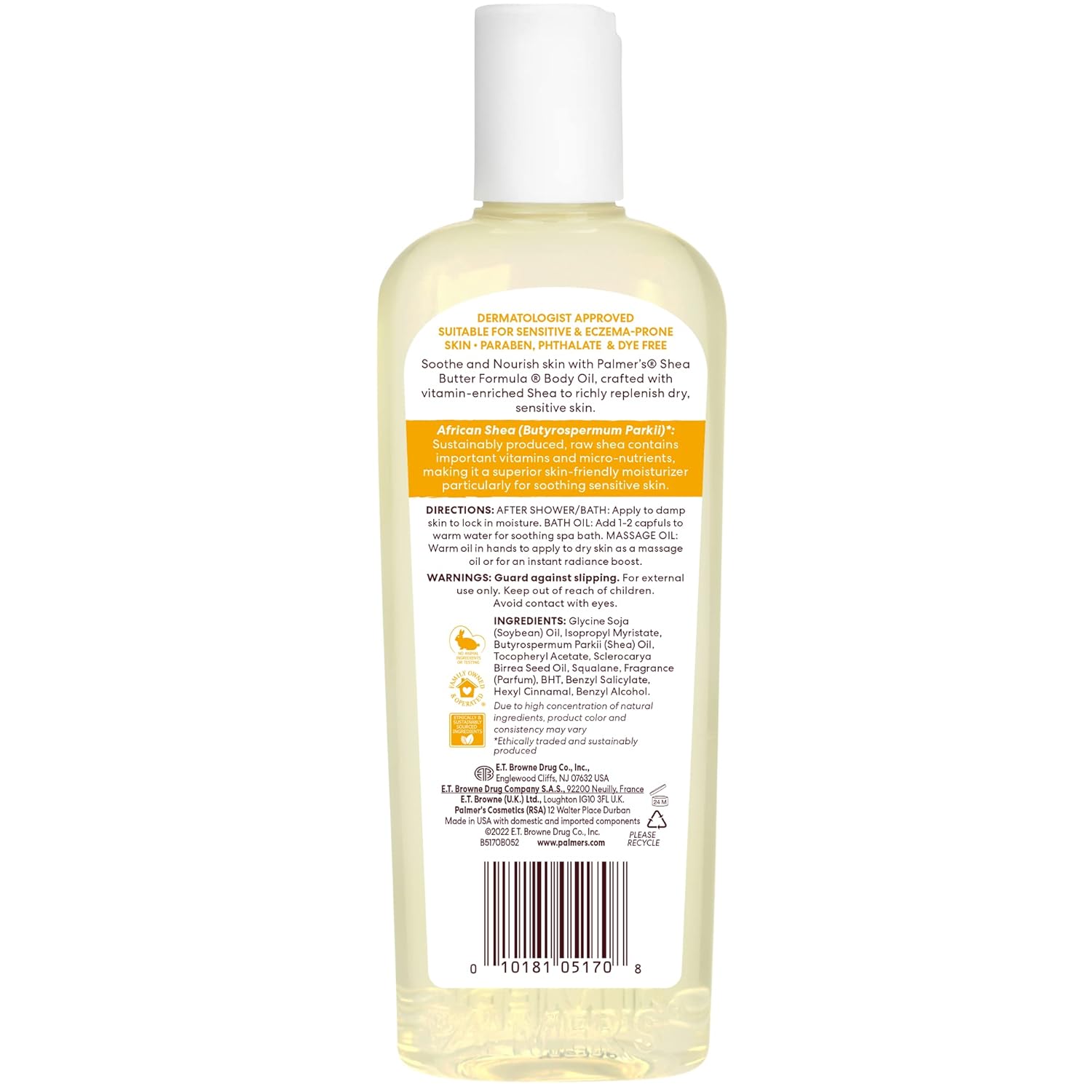 Palmer's Shea Formula Raw Shea Body Oil with Vitamin E, Deep Body Moisturizer to Soothe & Nourish Dry, Sensitive & Eczema-Prone Skin, 8.5 oz - Image 2