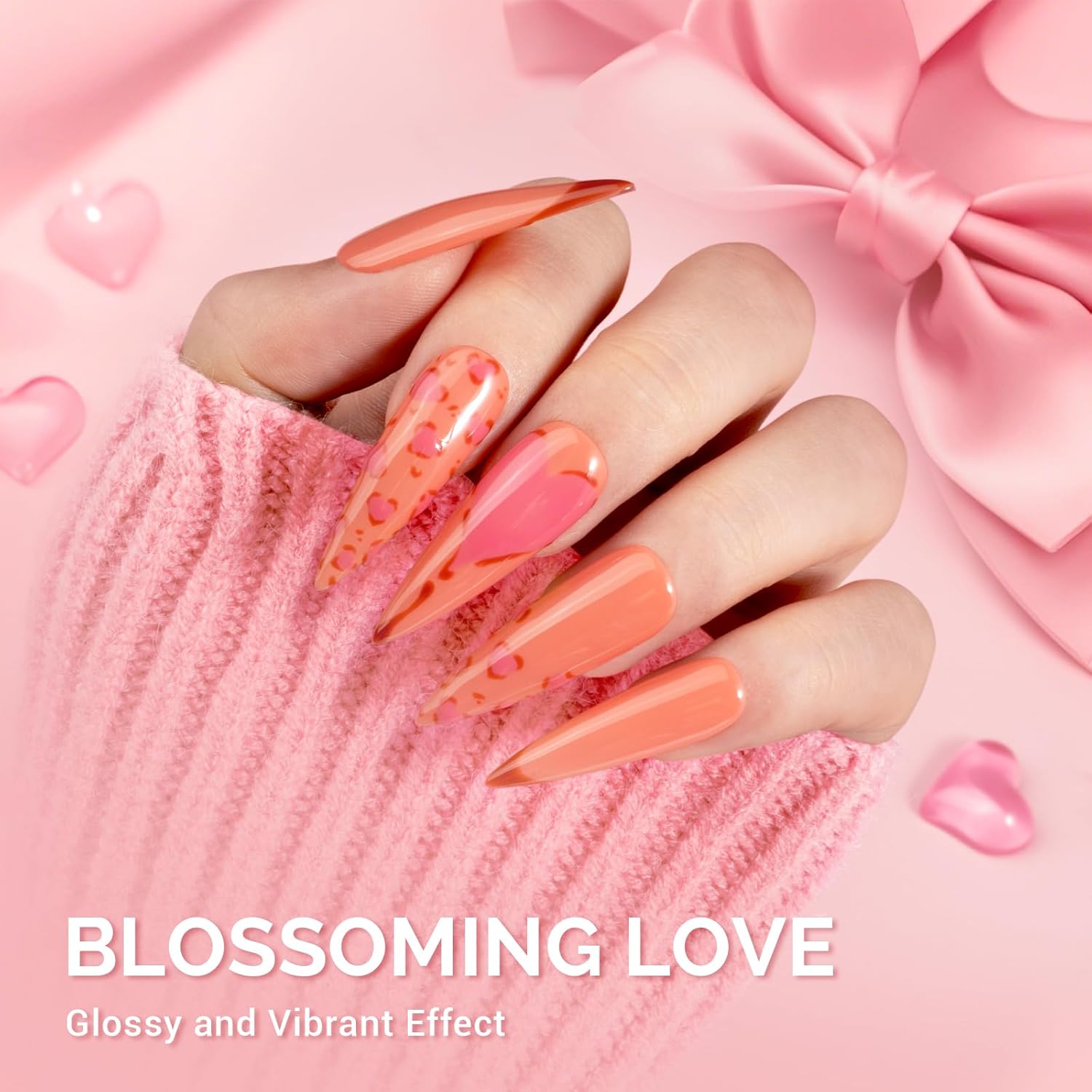 MelodySusie Orange Gel Nail Polish, Coral Orange 0.5 fl oz Soak Off UV LED Creamy Orange Gel Polish Christmas Gift for Women Nail Art Manicure Salon DIY Nail Design Decoration at Home-1661 - Image 3