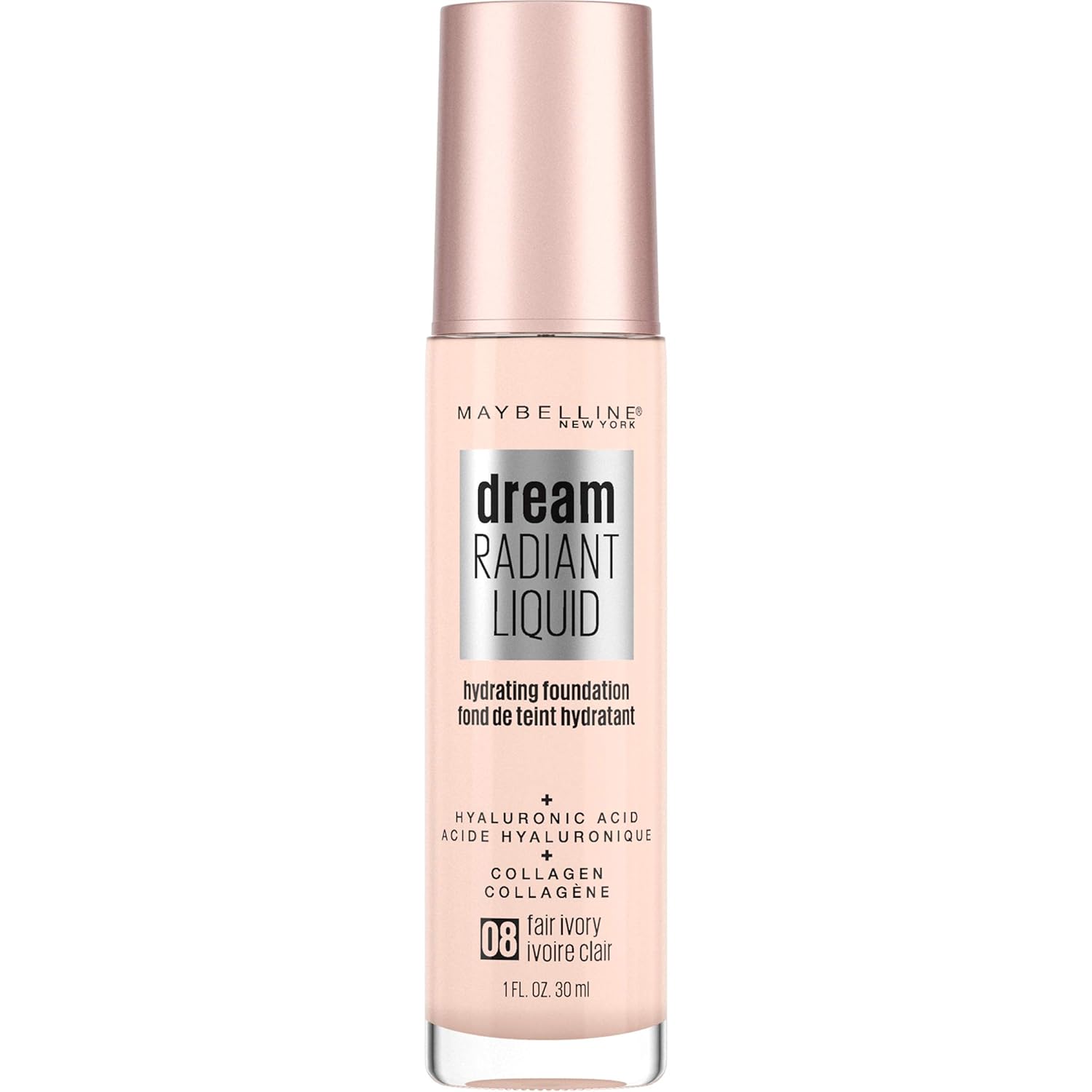 Maybelline Dream Radiant Liquid Medium Coverage Hydrating Makeup, Lightweight Liquid Foundation, Fair Ivory, 1 Count - Image 2