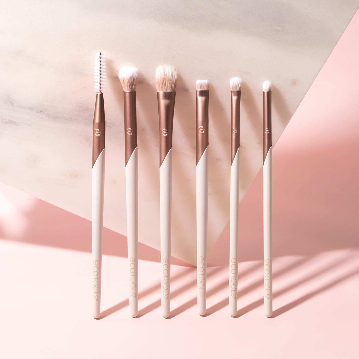 EcoTools Luxe Exquisite Eye Makeup Brush Kit, For Eyeshadow, Eyeliner, & Brow Makeup, Professional Eye Brush Set, Eco-Friendly Makeup Tools, Synthetic Bristles, Cruelty Free & Vegan, 6 Piece Set - Image 7