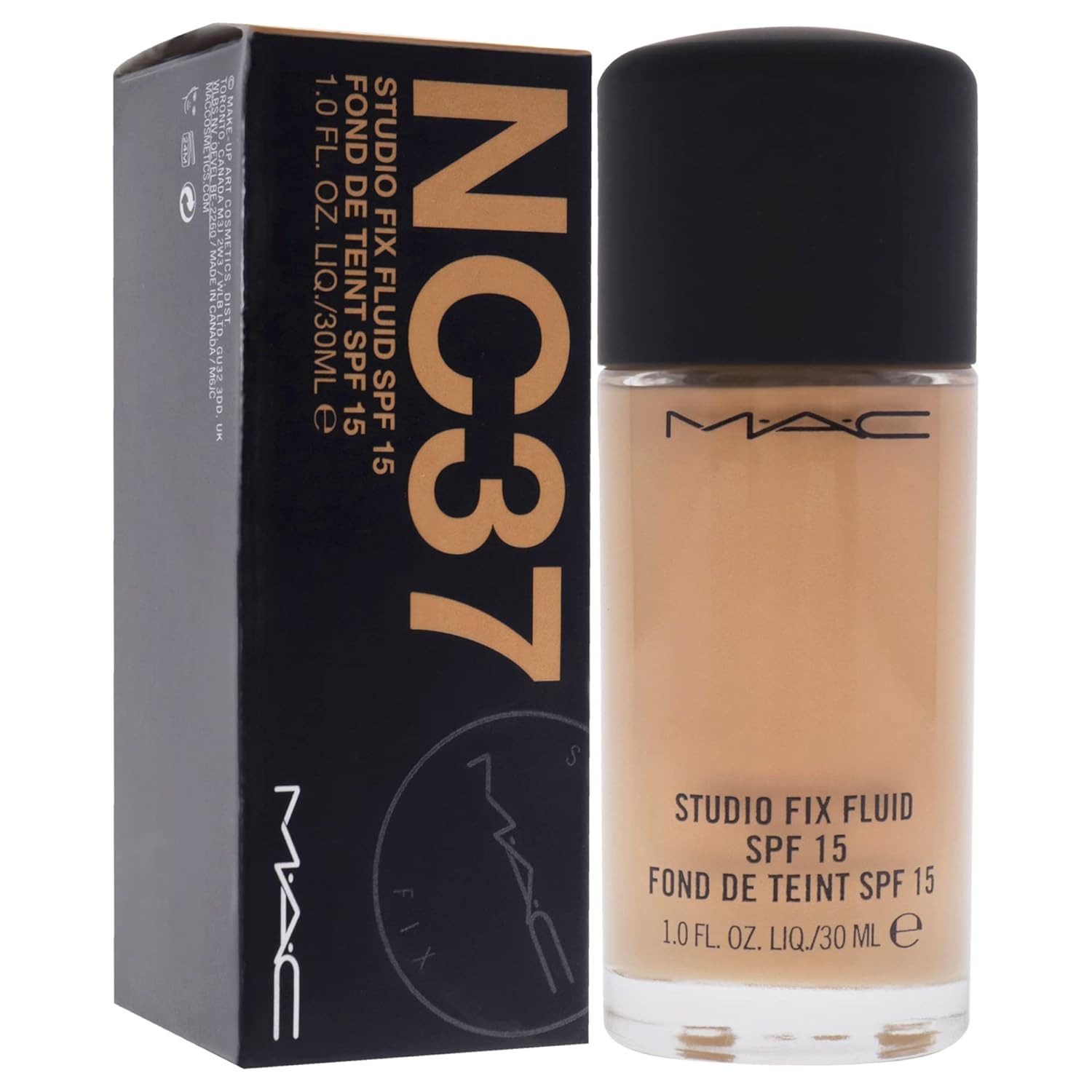 MAC Studio Fix Fluid Foundation SPF5, NC37, Clean, 1 Fl Oz (103522) - Image 3