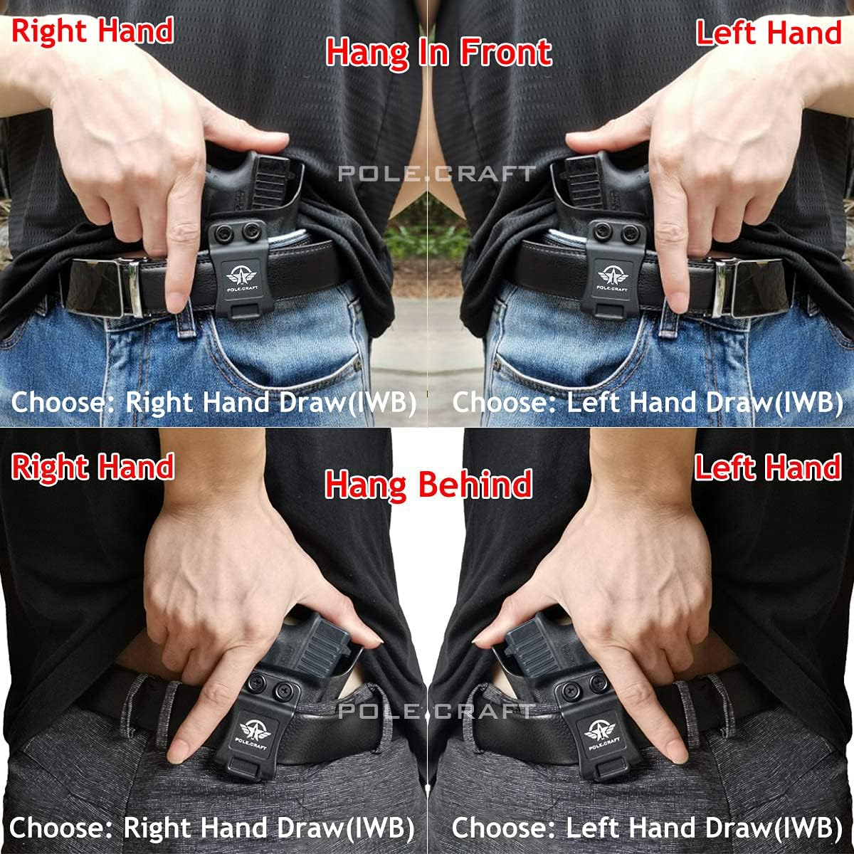 Bodyguard 380 Holster IWB Kydex Holster Fit: Smith & Wesson M&P Bodyguard 380 / Bodyguard 380 with Integrated Laser Pistol⎜Inside Waistband Carry⎜Adj. Cant Retention⎜Cover Mag-Button⎜No Wear⎜No Jitter - Image 6