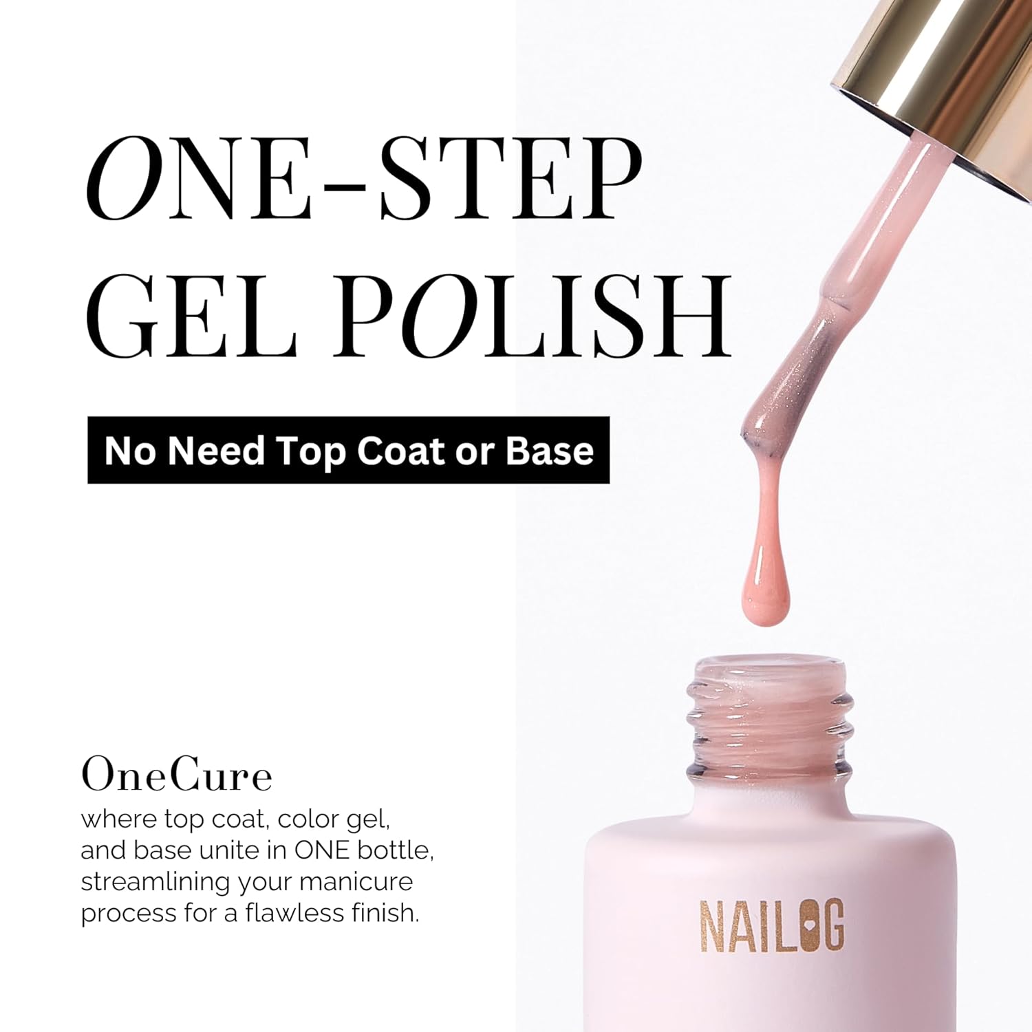 NAILOG Gel Nail Polish Set - 4 Colors Top Coat Color Gel Base 3-In-1 Soak Off UV Gel Polish Kit for Home DIY & Birthday Gifts for Women | Nude Sienna, Nude Rose, Nude Pink, Silver Flakie Pink - Image 7