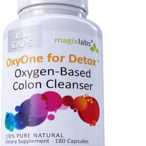 OxyOne for Detox – Powerful All Natural Oxygen-Based Colon Cleanser (Oxy Magnesium Powder) for Cleanse + Detox - 180 caps