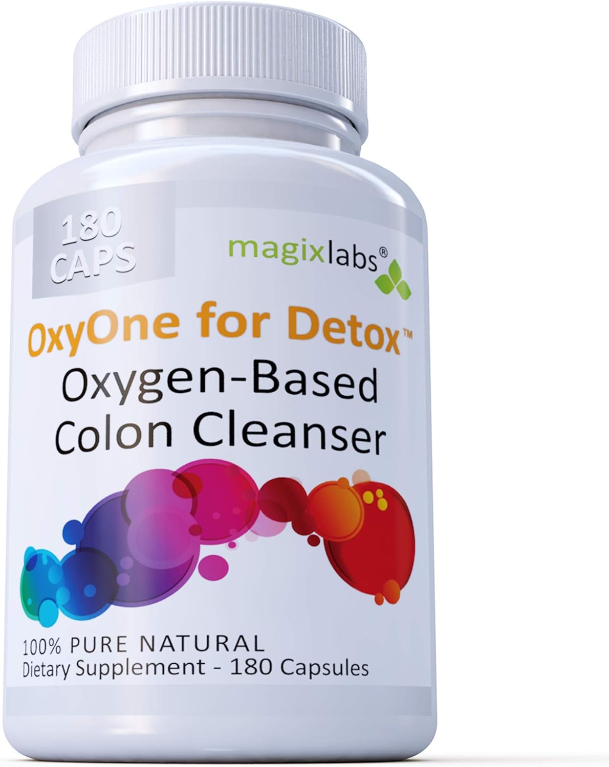 OxyOne for Detox – Powerful All Natural Oxygen-Based Colon Cleanser (Oxy Magnesium Powder) for Cleanse + Detox - 180 caps