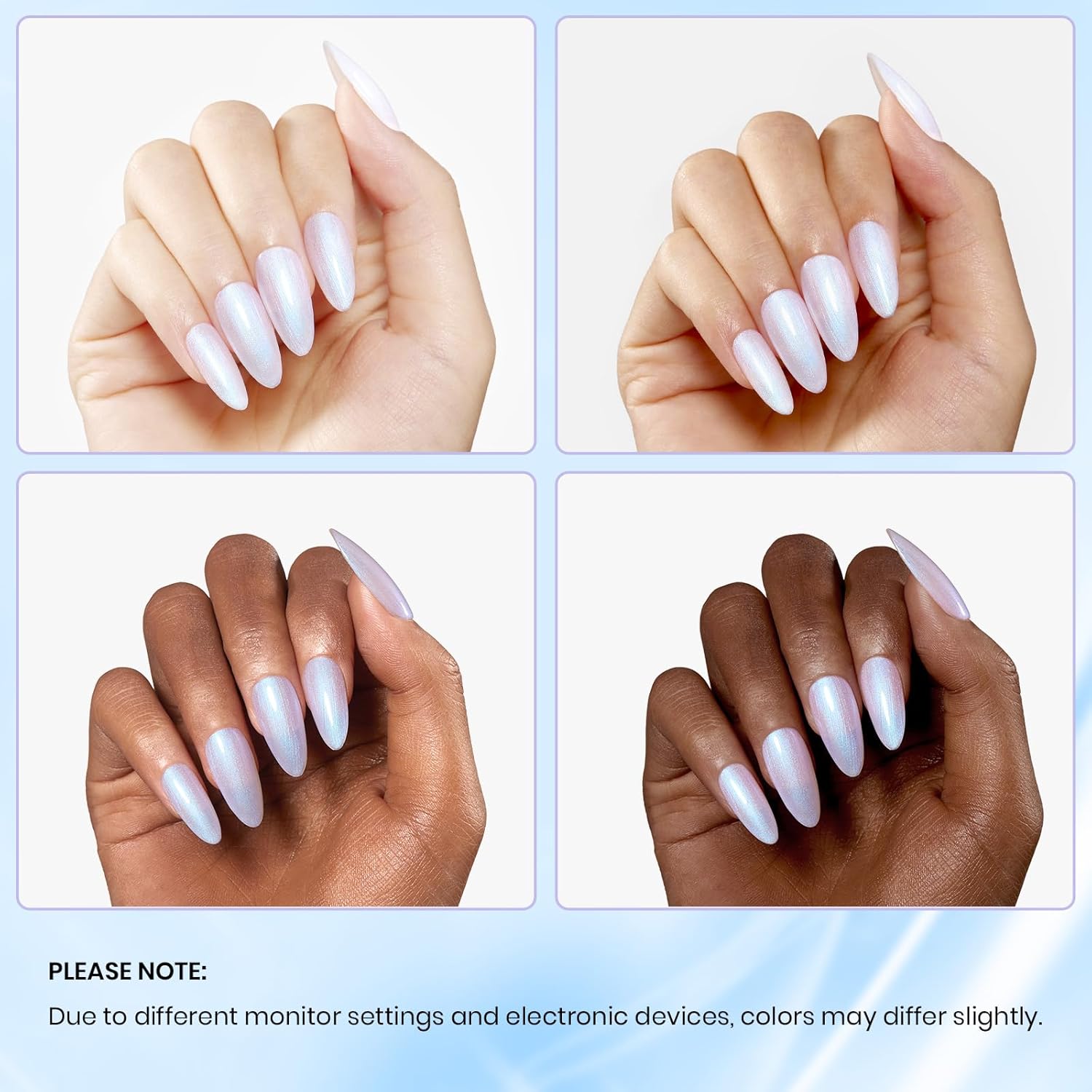 Beetles Pearl Gel Nail Polish, 15ML Pearl White Gel Polish Shimmer Mermaid Iridescent Pearlescent Nail Polish Soak Off Uv LED Nail Lamp Need Manicure Salon DIY Nail Art Design - Image 5