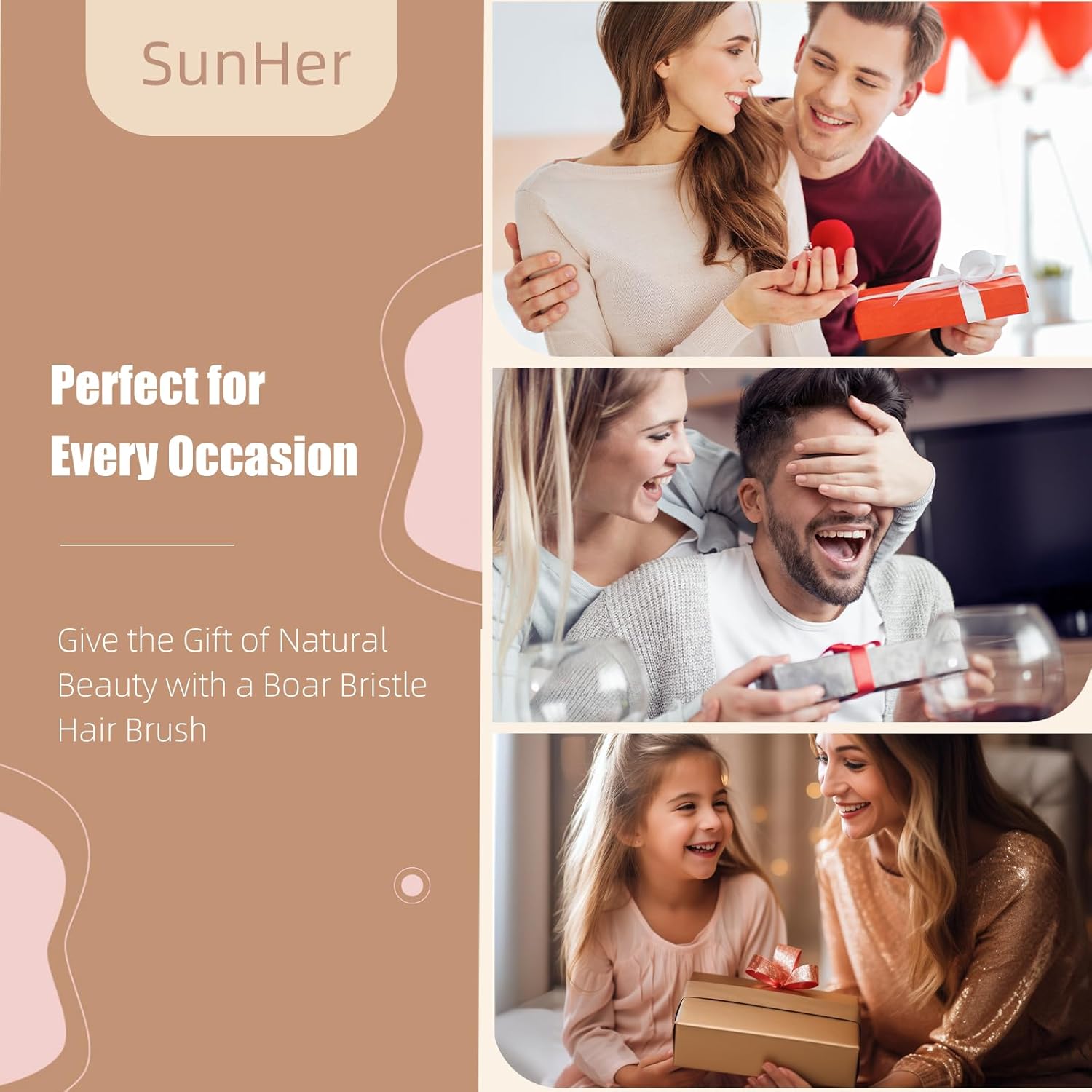 Boar Bristle Hair Brush - 100% Soft Natural Bristles for Women Men Kids Restore Shine and Fine - Wooden Hairbrush with Plastic Tail Comb for Short Thin Dry Hair - Image 6
