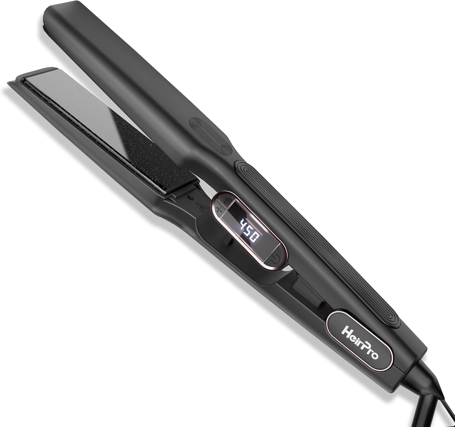 Ceramic Flat Iron Hair Straightener with 3D Floating Plate,Hair Iron Straightener with 15 Temps for Thick Hair | Ergonomic Silicone Handle | LCD Display | Dual Voltage (1 1/2 in)