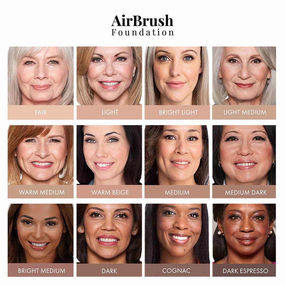 MagicMinerals AirBrush Foundation by Jerome Alexander – 2pc Set with Airbrush Foundation and Kabuki Brush - Spray Makeup with Anti-aging Ingredients for Smooth Radiant Skin - Medium - Image 6