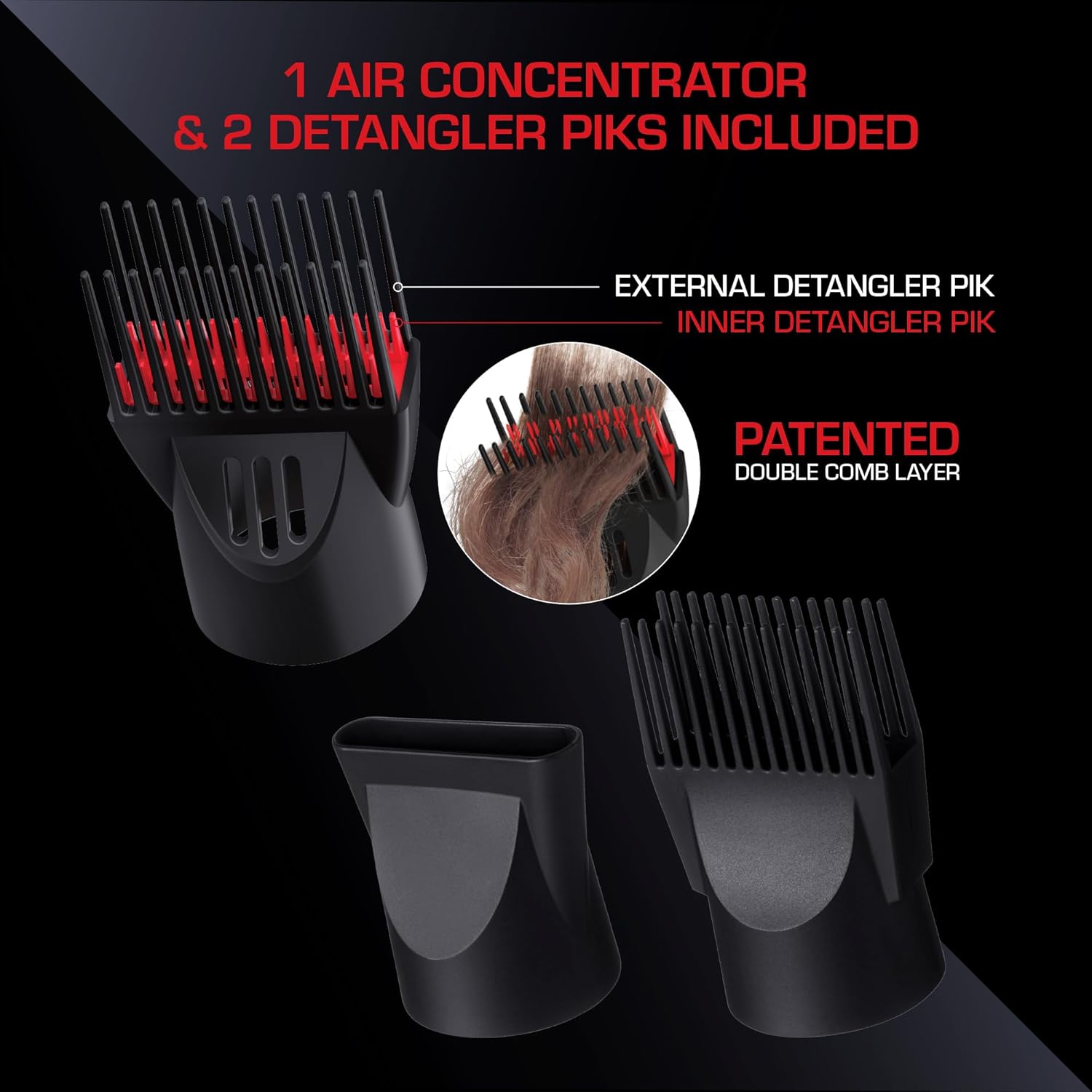RED PRO 3200 Turbo Detangler AC Hair Dryer with Heat Protector Spray Bundle - Image 5