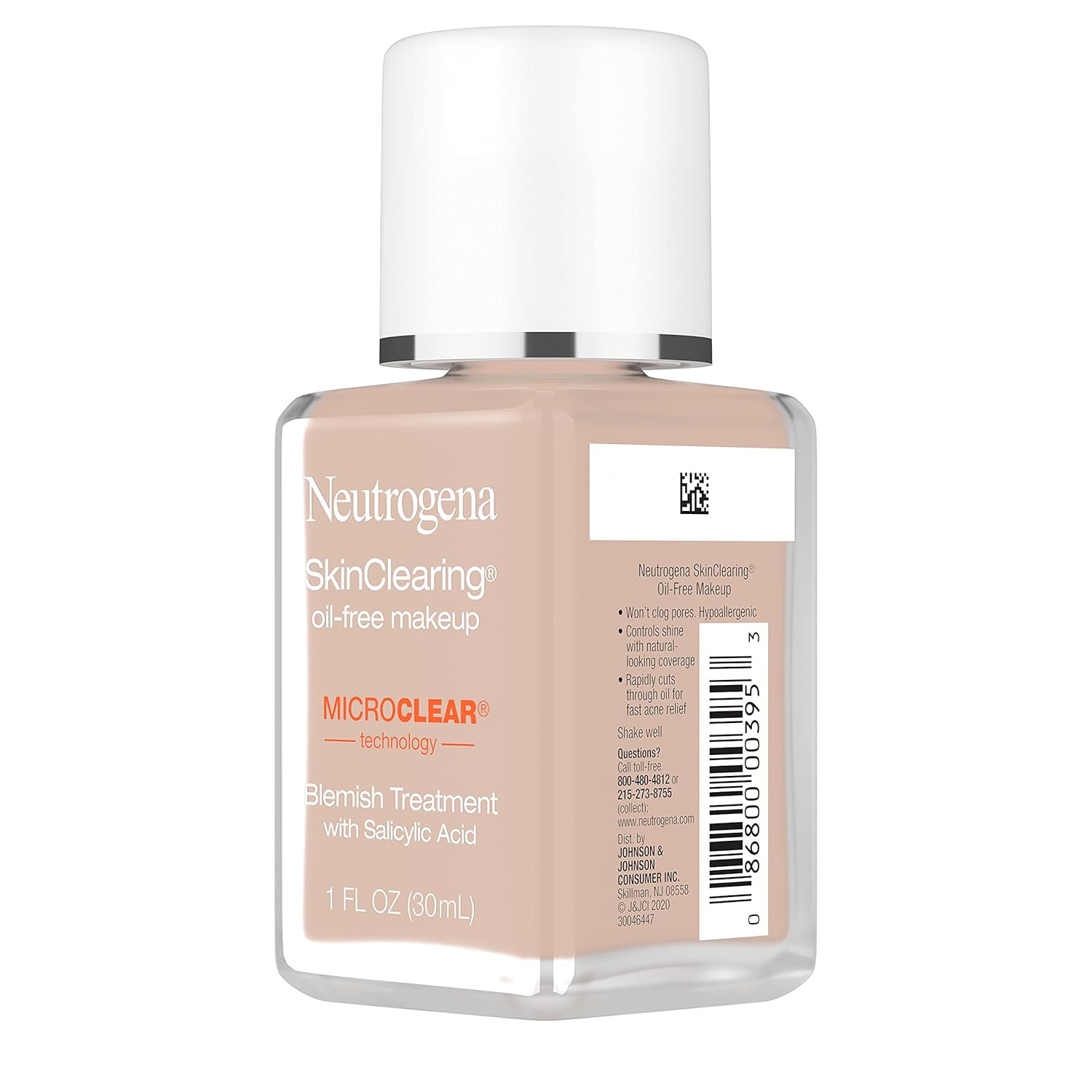 Neutrogena SkinClearing Oil-Free Acne and Blemish Fighting Liquid Foundation with.5% Salicylic Acid Acne Medicine, Shine Controlling Makeup for Acne Prone Skin, 20 Natural Ivory, 1 fl. oz - Image 11
