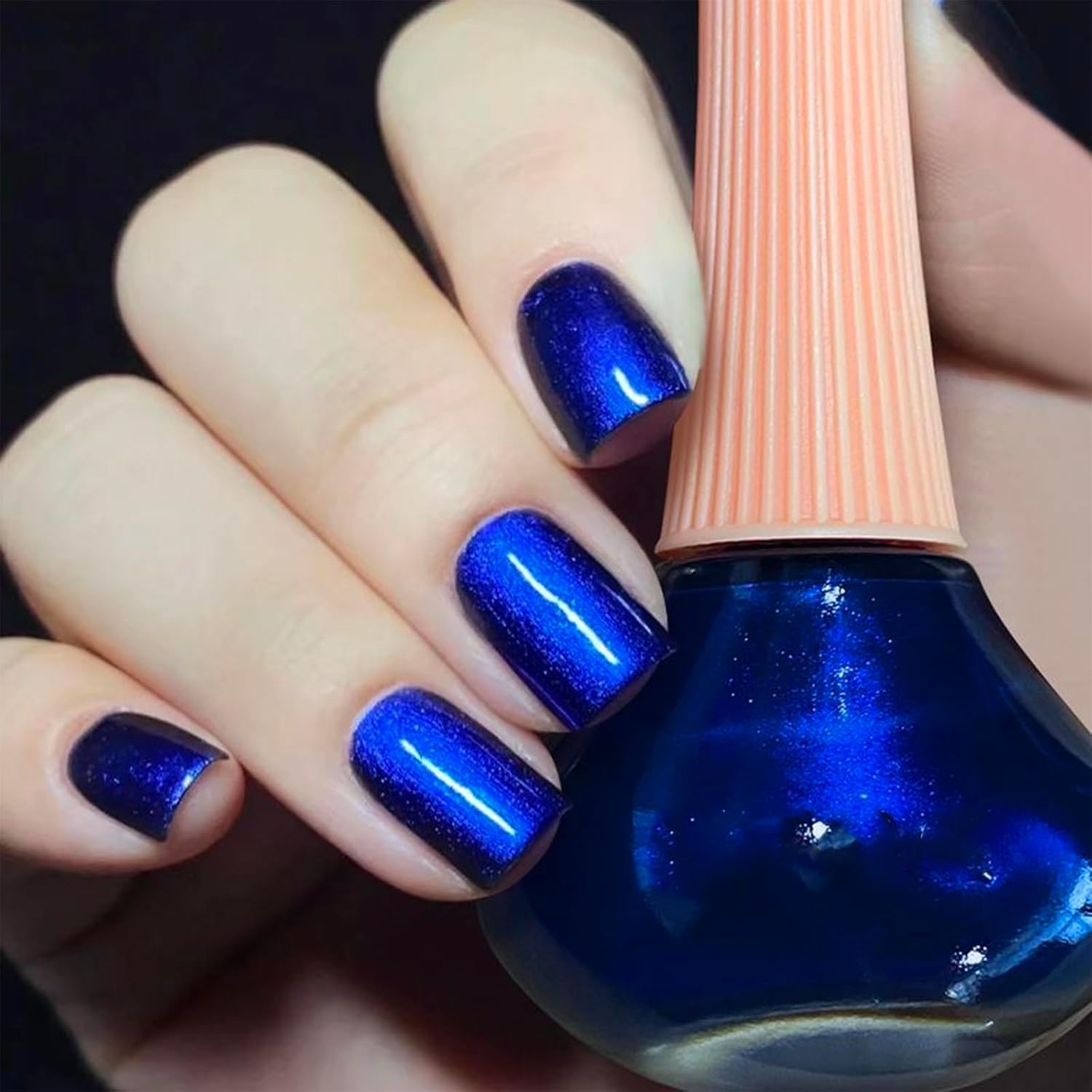 COSMOO Blue Nail Polish, 12ml Quick Dry Nail Lacquer, Super Lustrous Nail Enamel Polish, Shimmer Iridescent Ultrachrome Art Varnish, 0.41 fl oz - Image 3