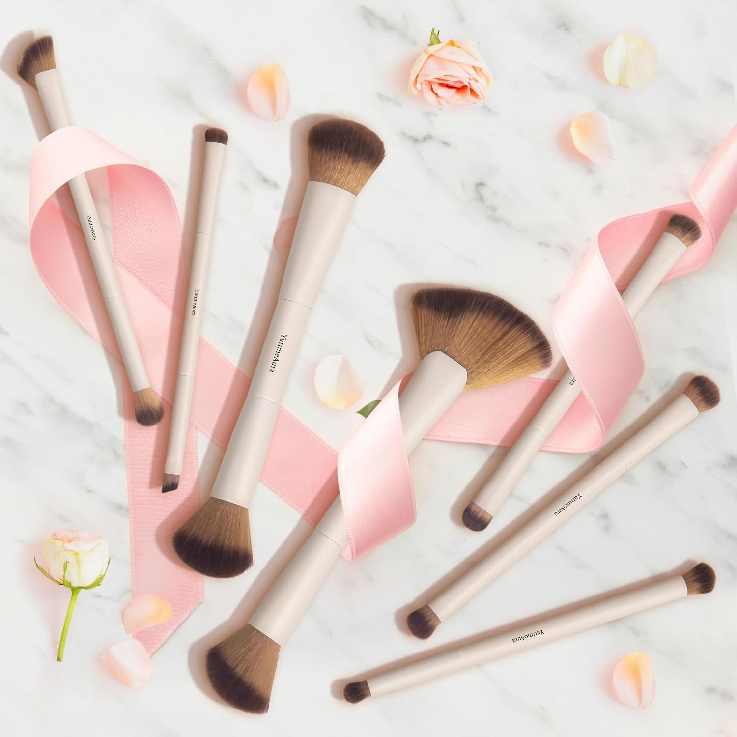 Makeup Brushes, Dual End Makeup Brush Set 7 Pcs, Foundation Contour Powder Concealer Eye Shadows Blush Make Up Brushes, Travel Gift Set, Cruelty-Free - Image 7