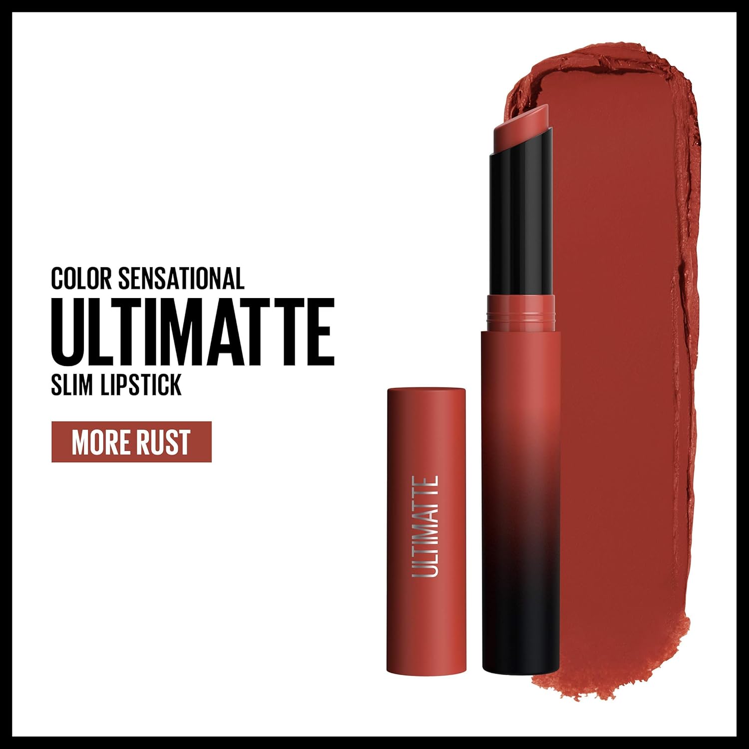 Maybelline Color Sensational Ultimatte Matte Lipstick, Non-Drying, Intense Color Pigment, More Rust, Rusty Red, 1 Count - Image 2