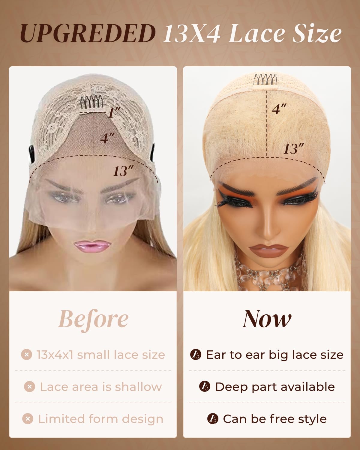 Arabella 613 Lace Front Wig Human Hair 300g-315g 13x4 Blonde Lace Front Wigs Human Hair 210% Density Body Wave 613 Frontal Wig Pre Plucked With Baby Hair (30inch, 613 13X4 body wave wig) - Image 4